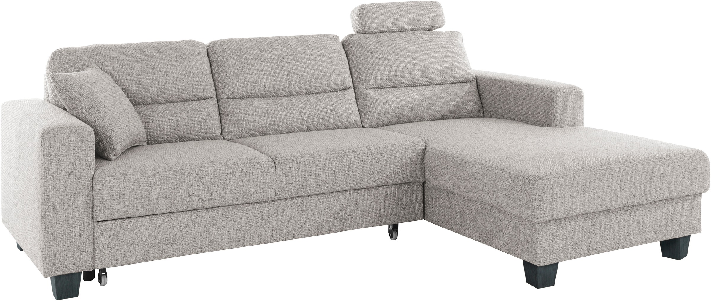 TRENDMANUFAKTUR Ecksofa »Chamber, zeitlos und modern, bequem mit hohem Sitzkomfort, L-Form«, inklusive einer Kopfstütze, wahlweise mit Schlaffunktion