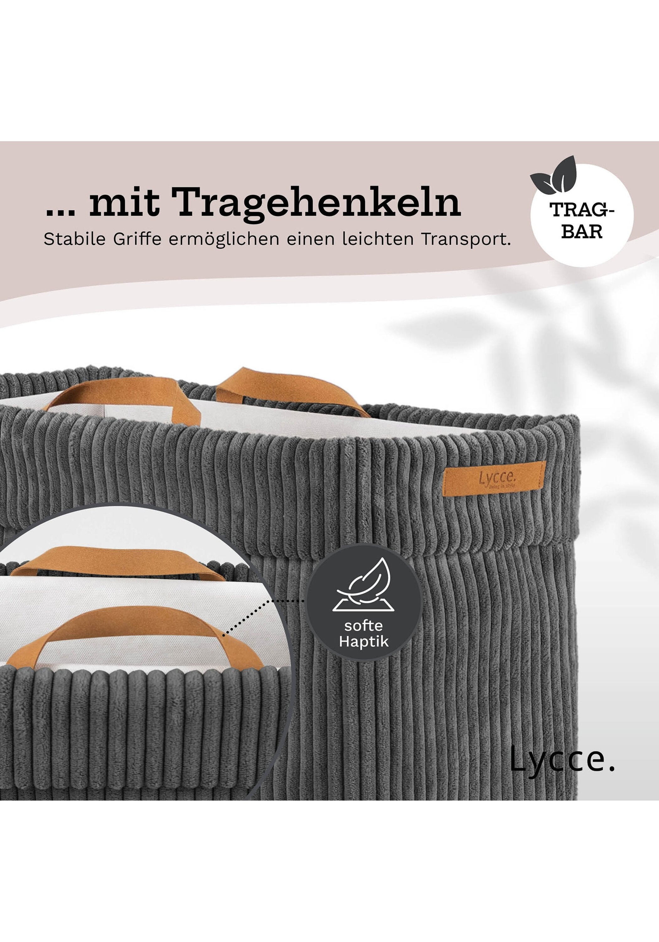 Lycce Wäschekorb »Wäschekorb Nischenwäschekorb Cord 1er Pack«