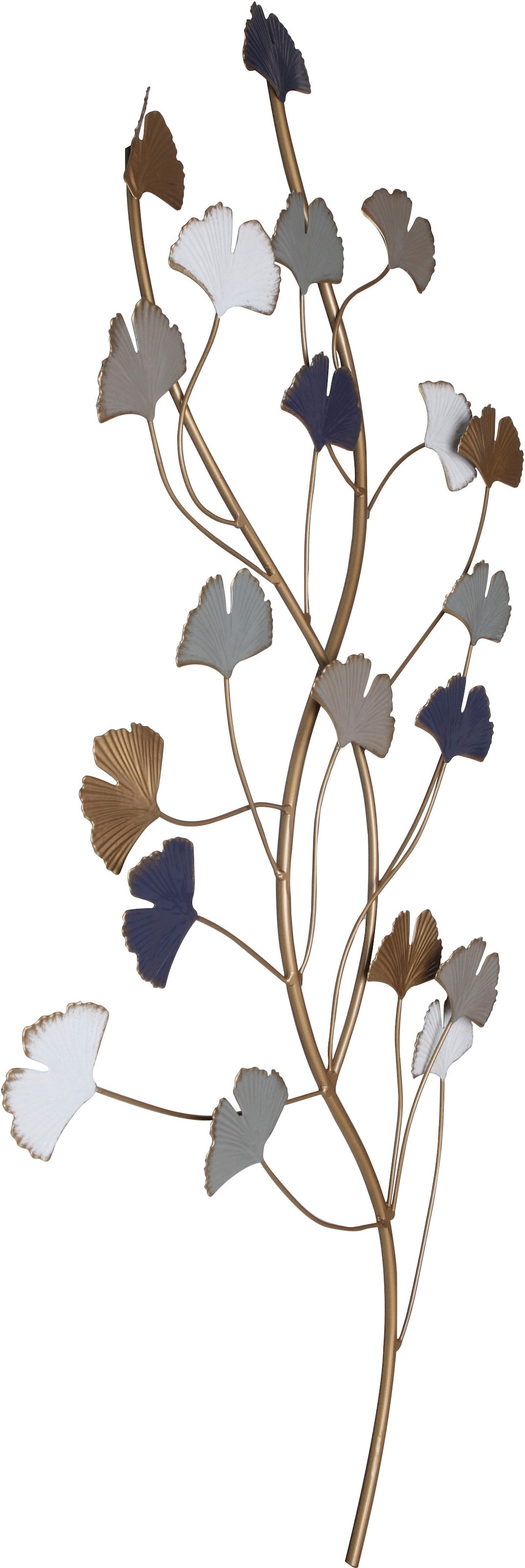 OTTO home Wanddekoobjekt »Gingko Blätter, florale Dekoration« hochwertige Wanddeko, aus Metall, ca.91cm hoch