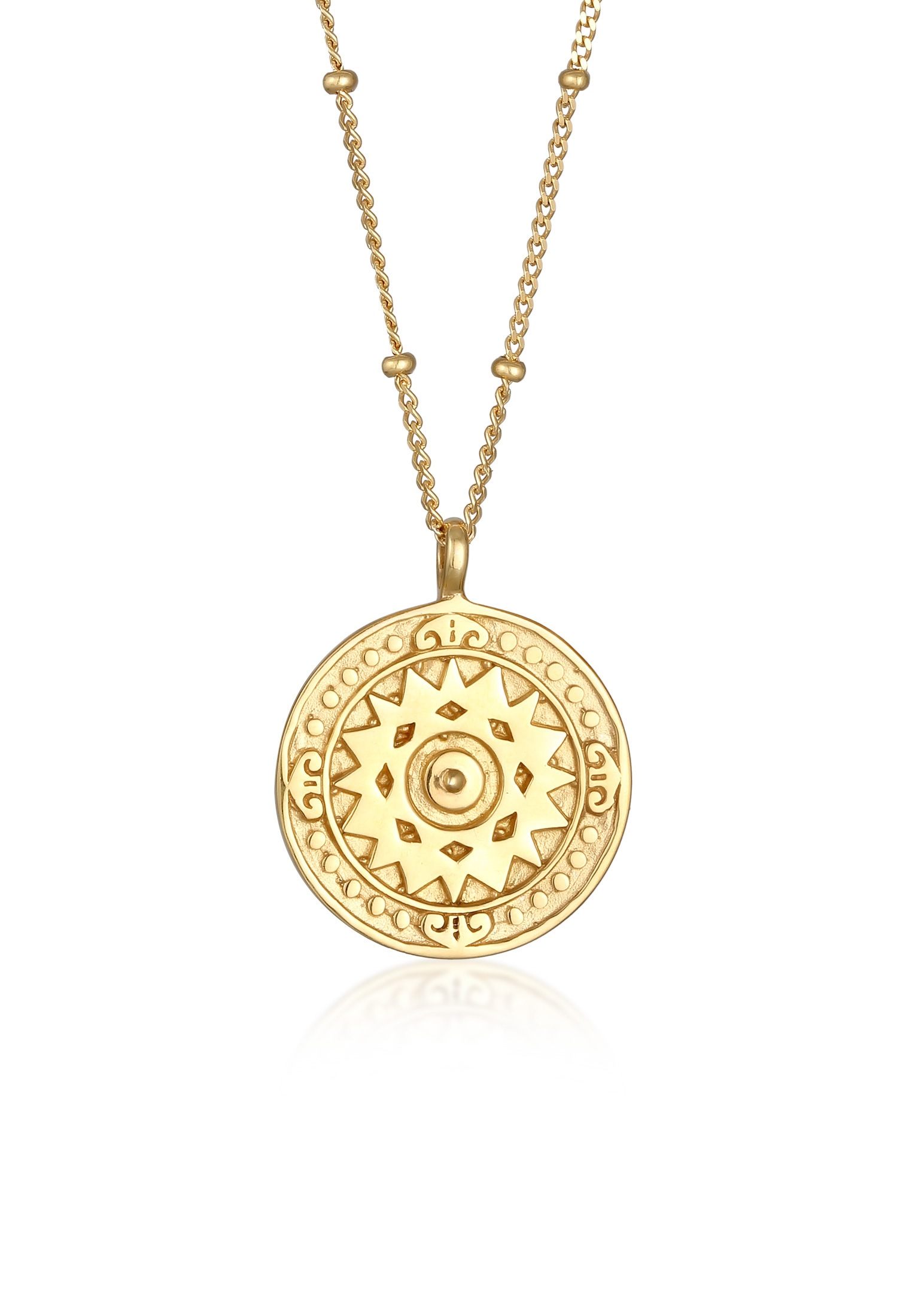 Elli Lange Kette »Halskette Münze Ornament Vintage 925 Silber«