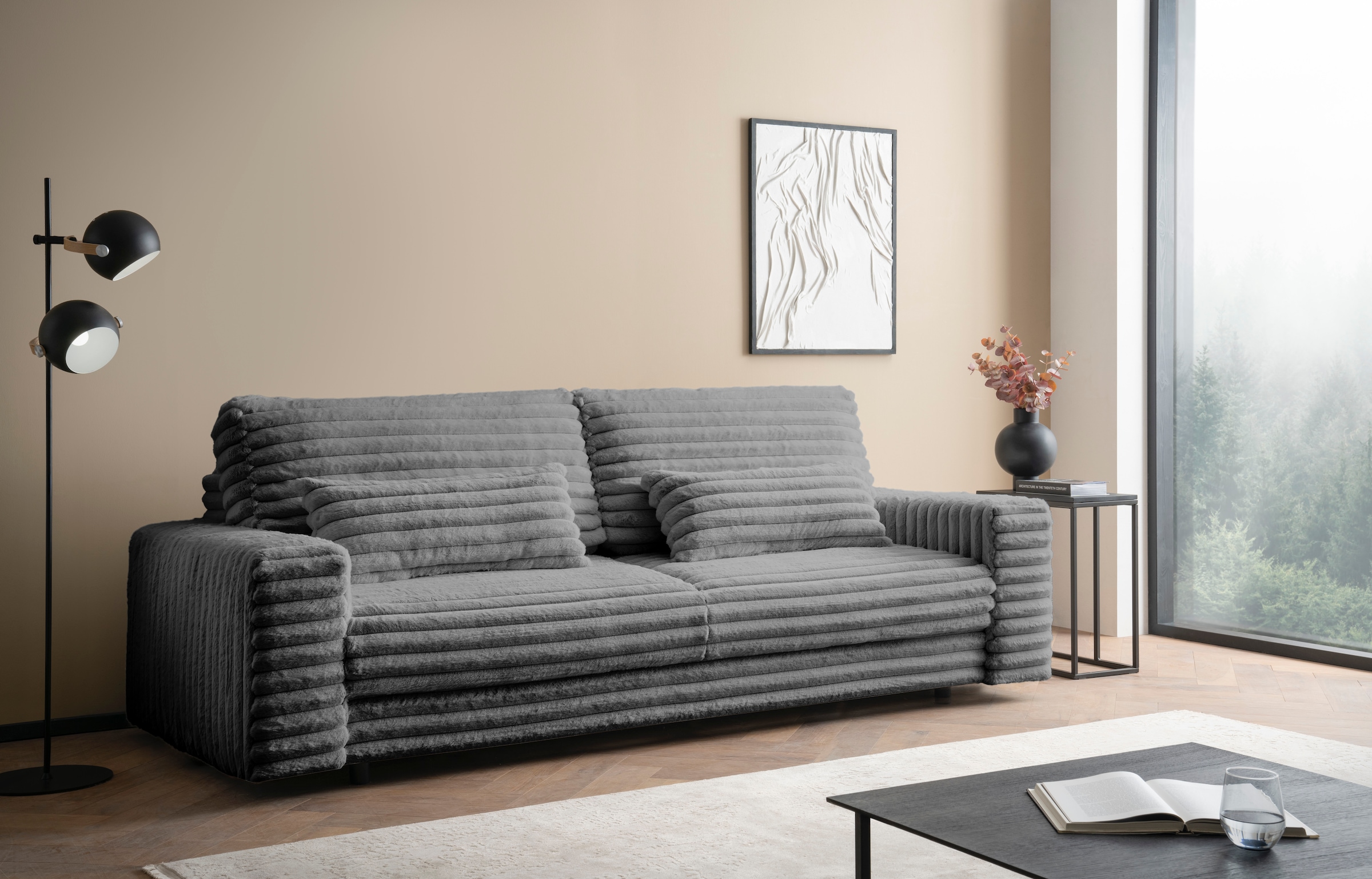 LeGer Home by Lena Gercke Schlafsofa »Imoga, Polster mit Schlaffunktion, 3-Sitzer Sofa, Couch mit Bettkasten«, in modernen Farben und Stoffen, Bettfunktion, Liegefläche: 200x150 cm