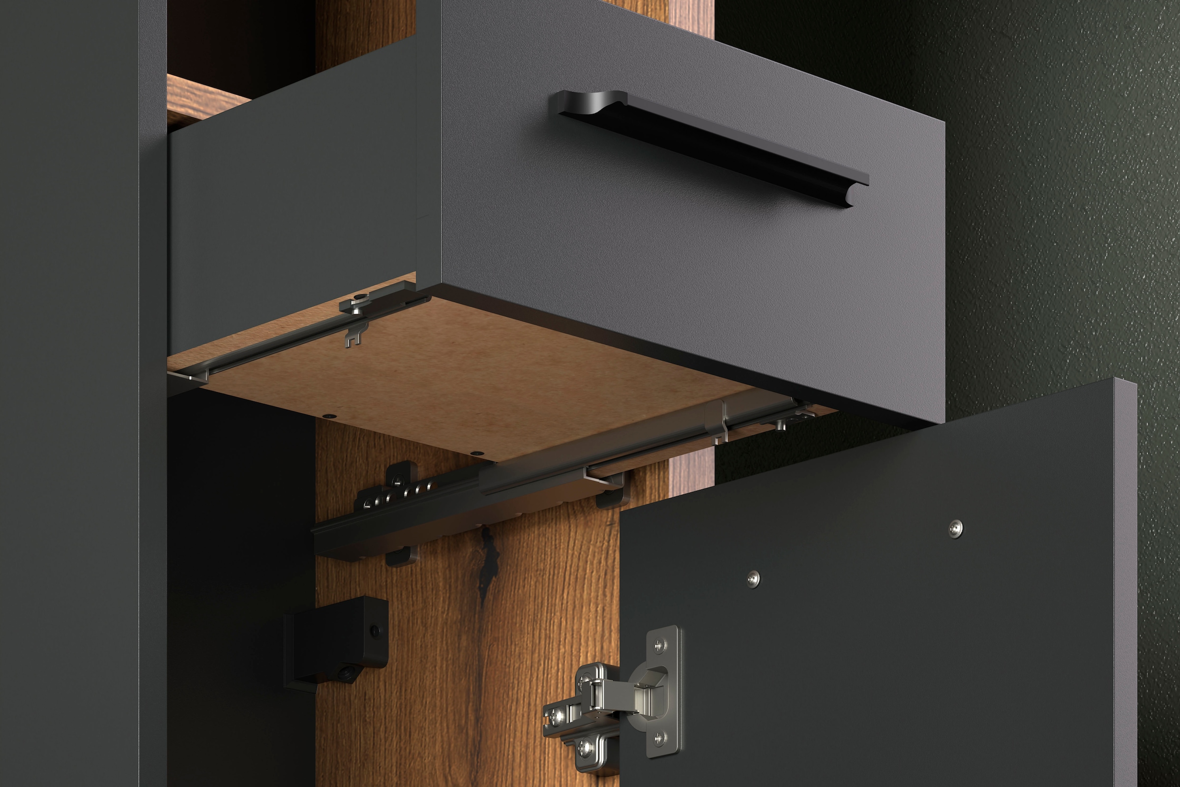 INOSIGN Badmöbel-Set »Premont«, (4 St.), Hängende, elegante Badezimmermöbel mit Mineralguss-Aufsatzwaschbecken