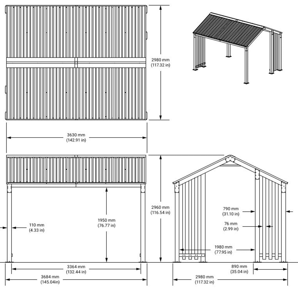 Sojag Pavillon »Lito 1012 Natur« Massive Konstruktion aus Aluminium