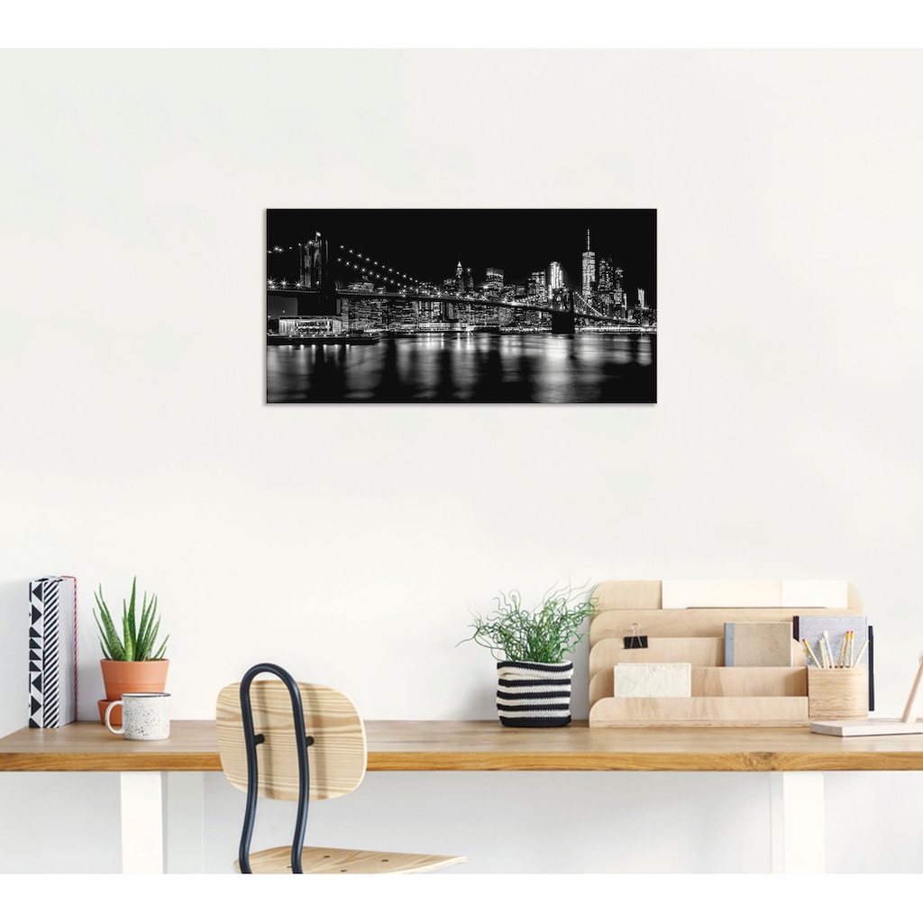 Artland Wandbild »Manhattan Skyline & Brroklyn Bridge«, Amerika, (1 St.)