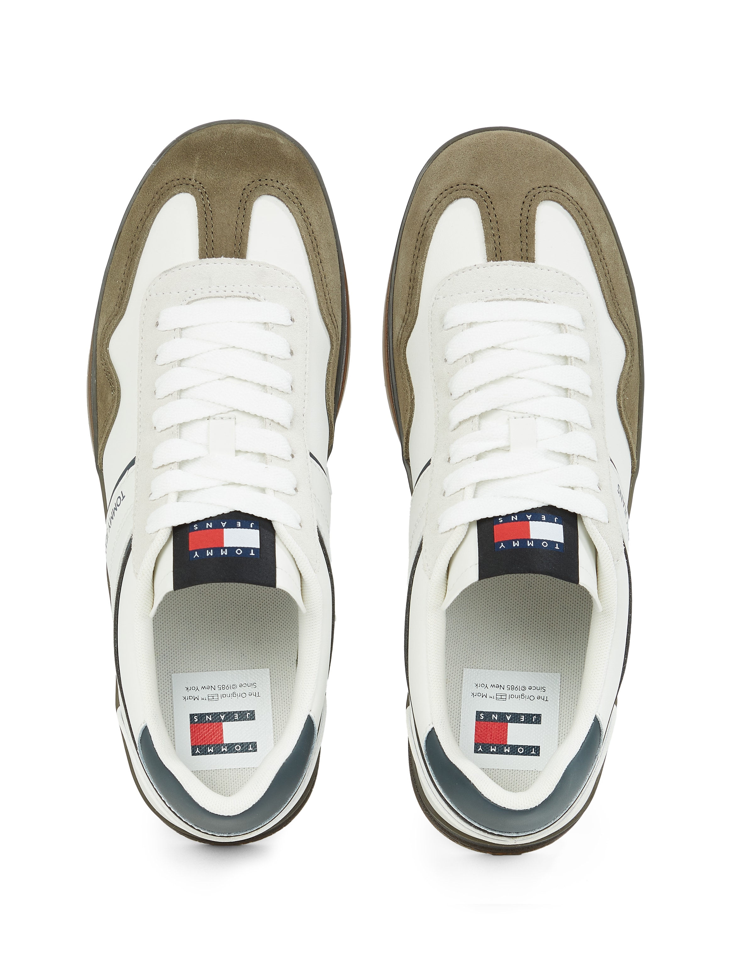 Tommy Jeans Plateausneaker »THE GREENWHICH RETRO«, Freizeitschuh, Halbschuh, Schnürschuh mit farbigen Kontrastbesätzen