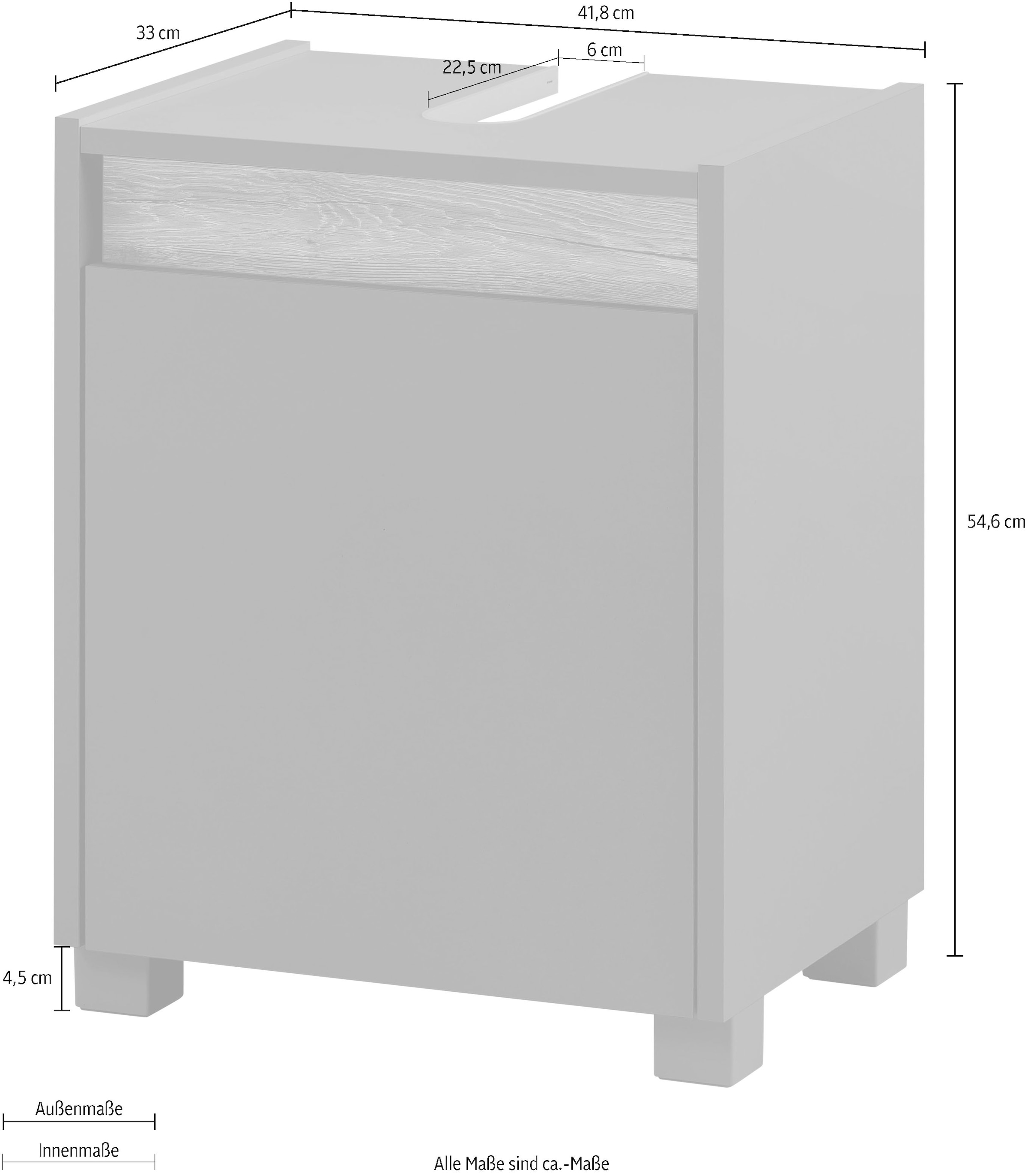 Schildmeyer Waschbeckenunterschrank »Cosmo«, Badezimmerschrank Badmöbel Breite 42 cm