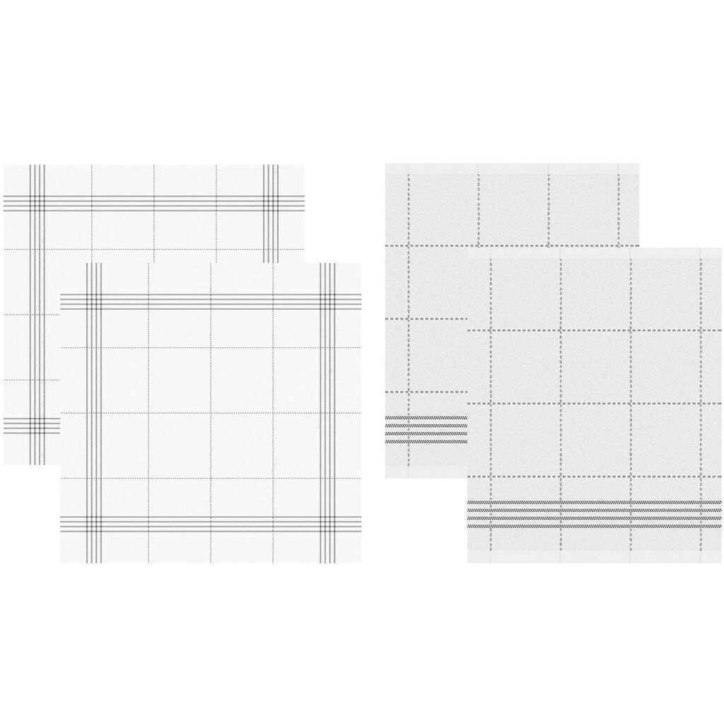 DDDDD Geschirrtuch »Morvan«, (Set, 4 tlg., Combi-Set: bestehend aus 2x Küchentuch + 2x Geschirrtuch)