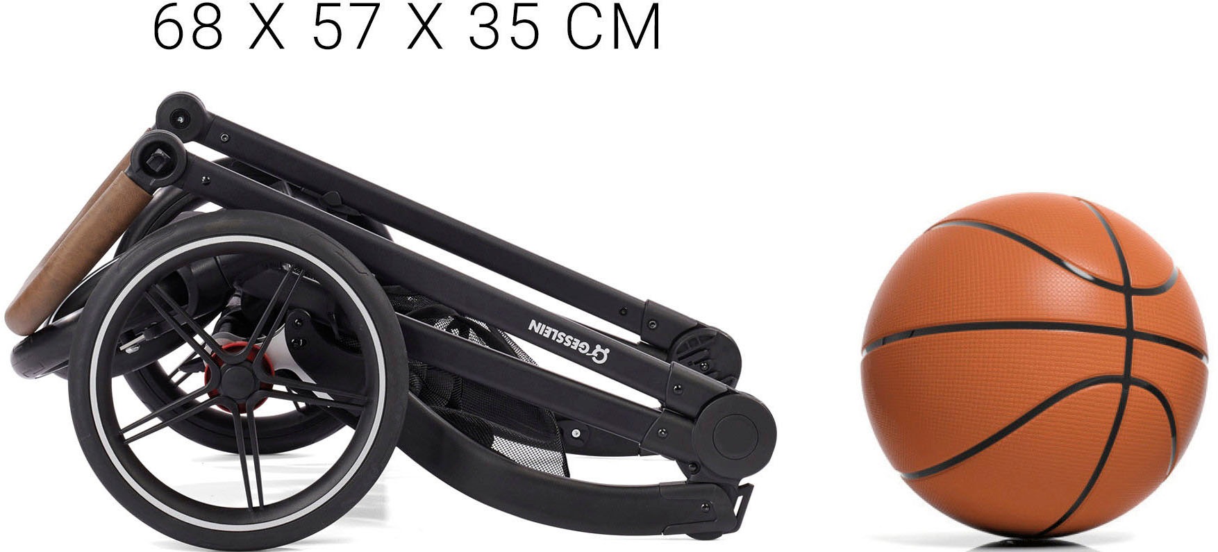 Gesslein Kombi-Kinderwagen »FX4 Soft+ mit Aufsatz Classic schwarz/schwarz, schwarzgrau«, mit Babywanne Cx3 und Babyschalenadapter