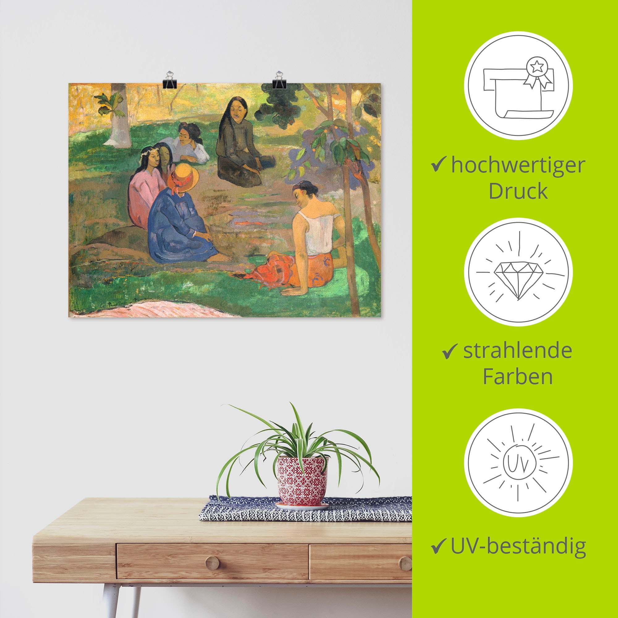 Artland Kunstdruck »Konversation auf Tahiti Les Parau Parau«, Gruppen & Familien, (1 St.), als Leinwandbild, Wandaufkleber oder Poster in versch. Größen