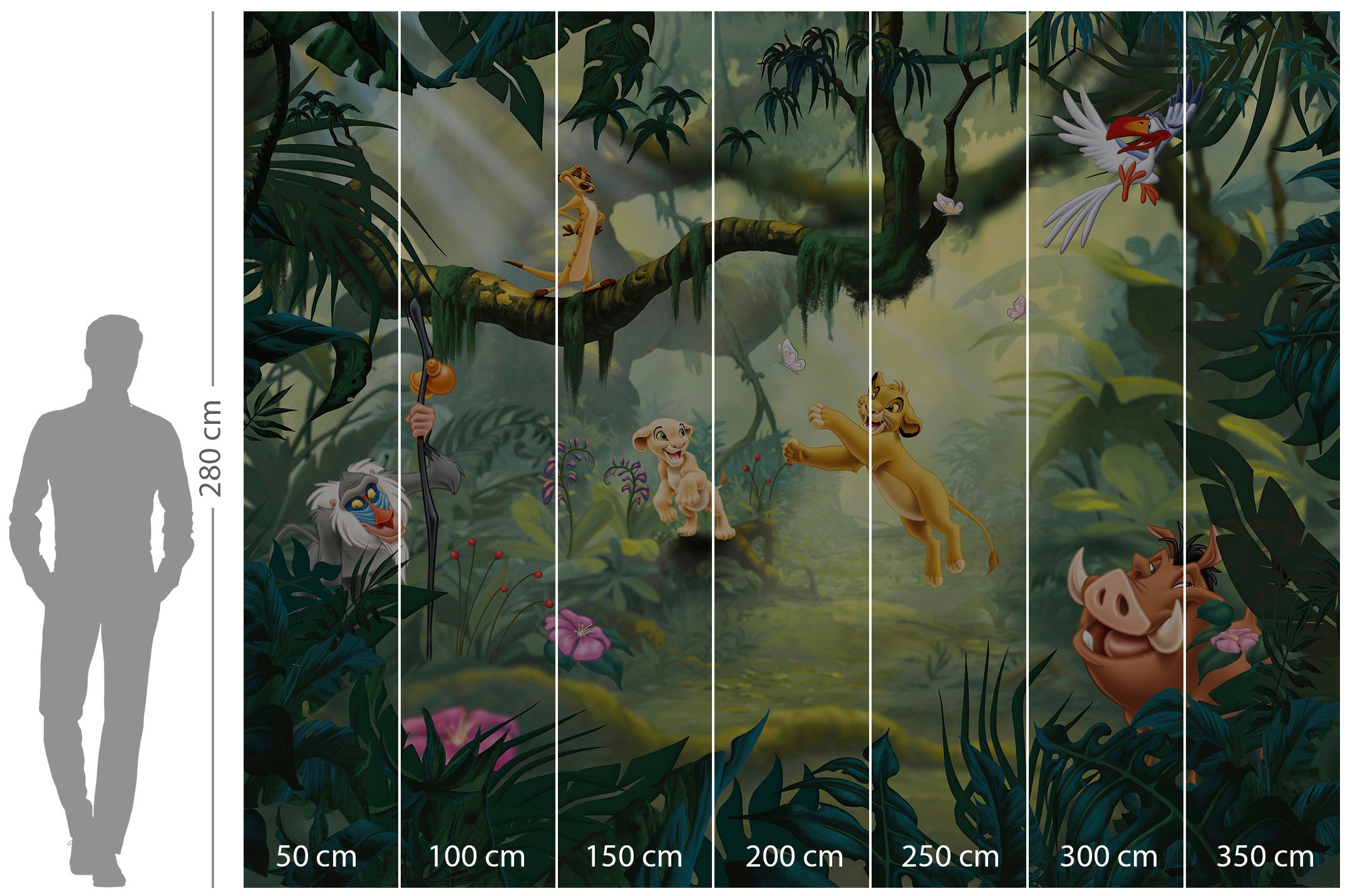 Komar Vliestapete »Digitaldruck Vlies - Lion King Hakuna Matata - Größe 350 x 280 cm«, bedruckt, Kinderzimmer