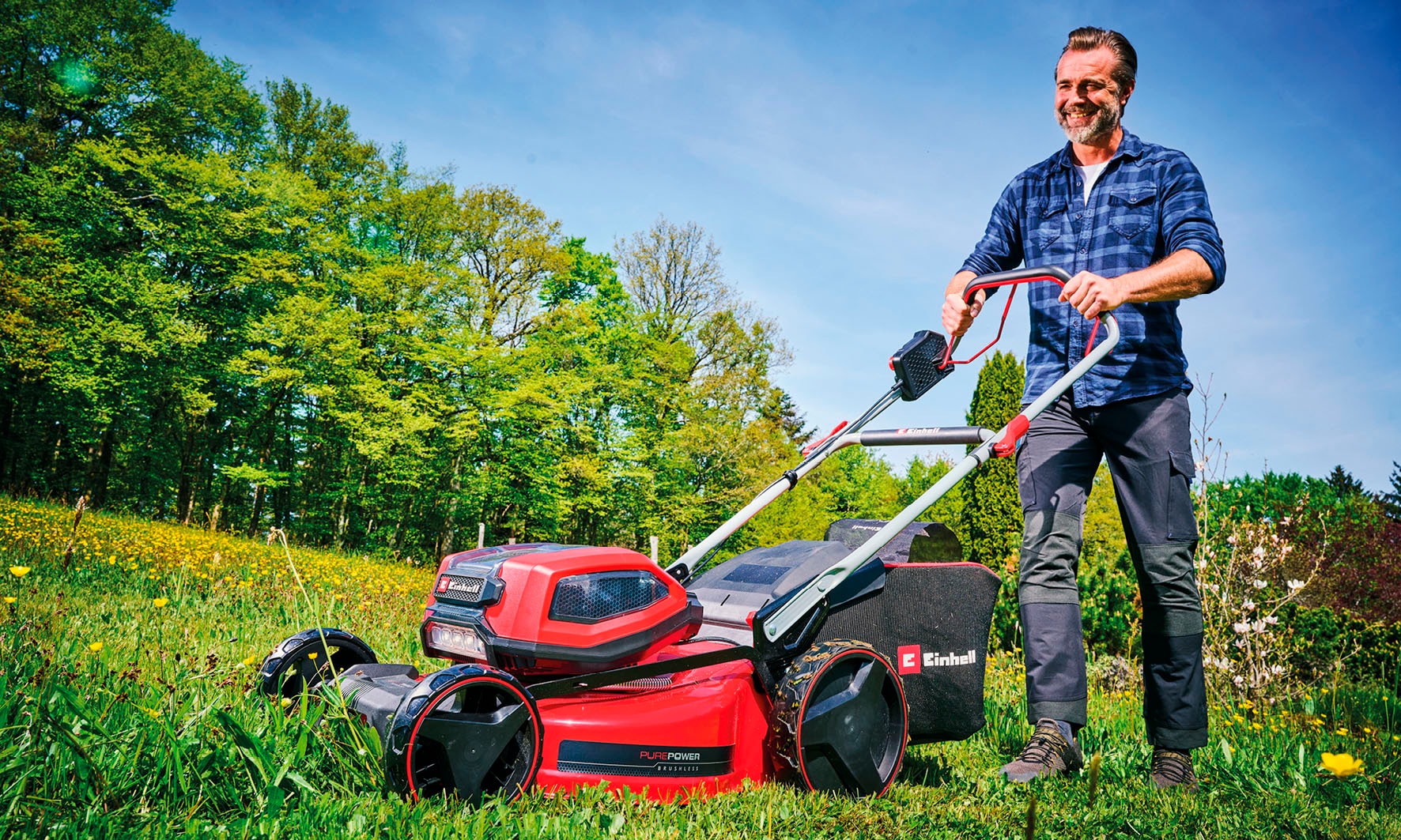 Einhell Akkurasenmäher »GP-CM 36/52 S Li BL (4x5,2Ah)« 4 x 5,2 Ah Plus Akkus und 2 Twincharger