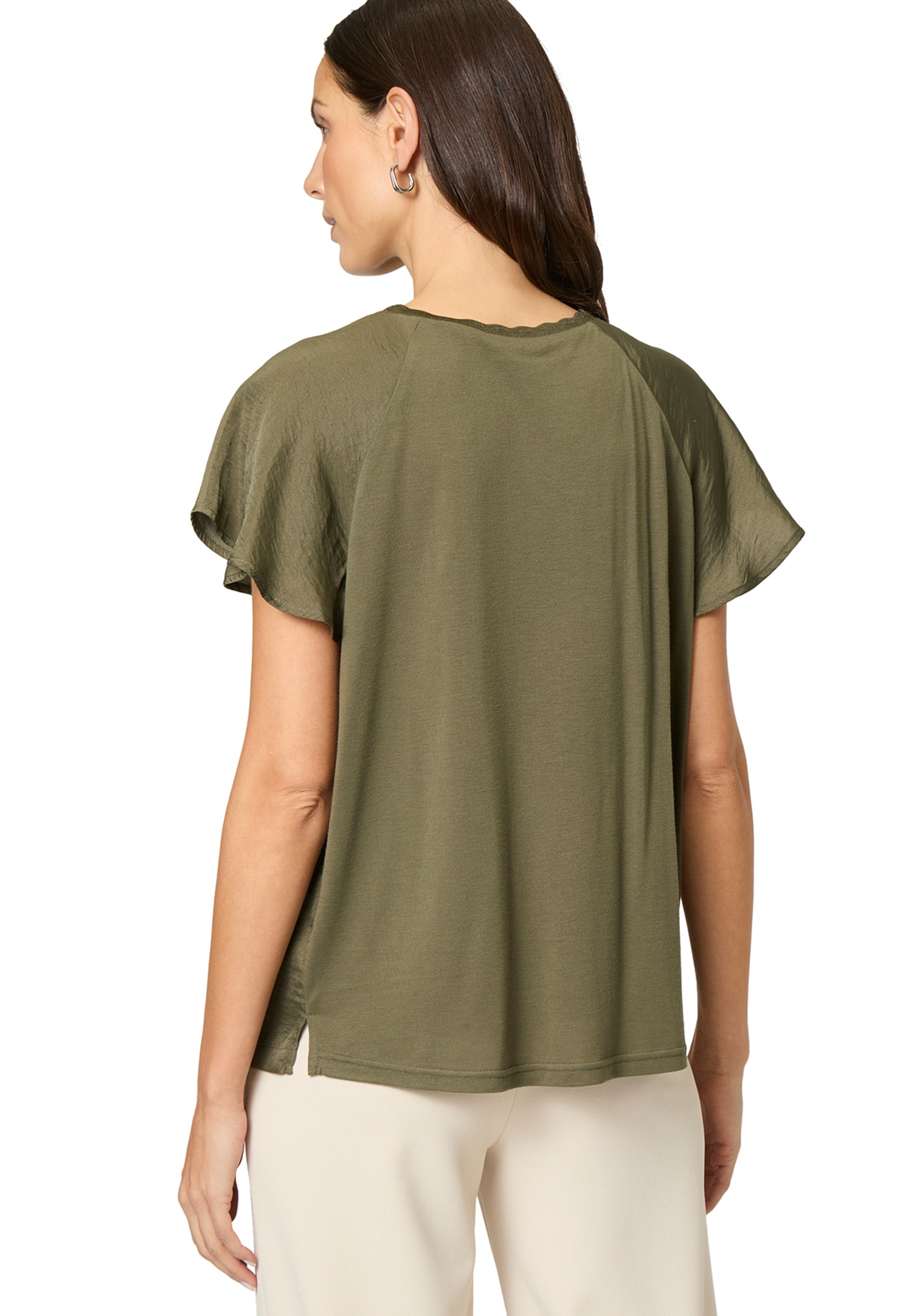 Zero Klassische Bluse »Blusenshirt mit kurzen Rüschenärmeln«