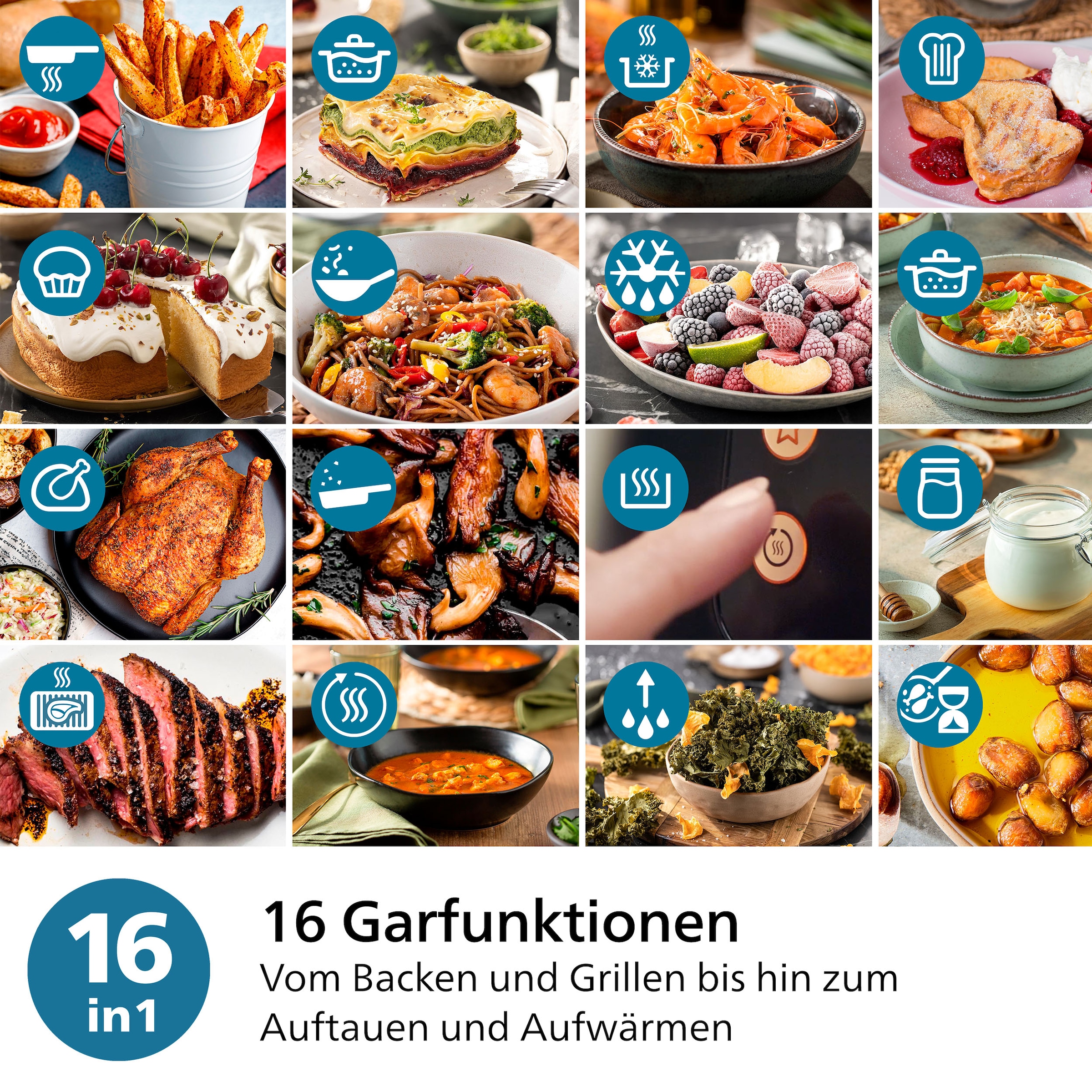 Philips Heißluftfritteuse »Airfryer 3000 NA342/00, mit 7.2L, Sichtfenster«, 2000 W, RapidAir Plus Technologie und 16 Kochfunktionen; Schwarz/Kupfer