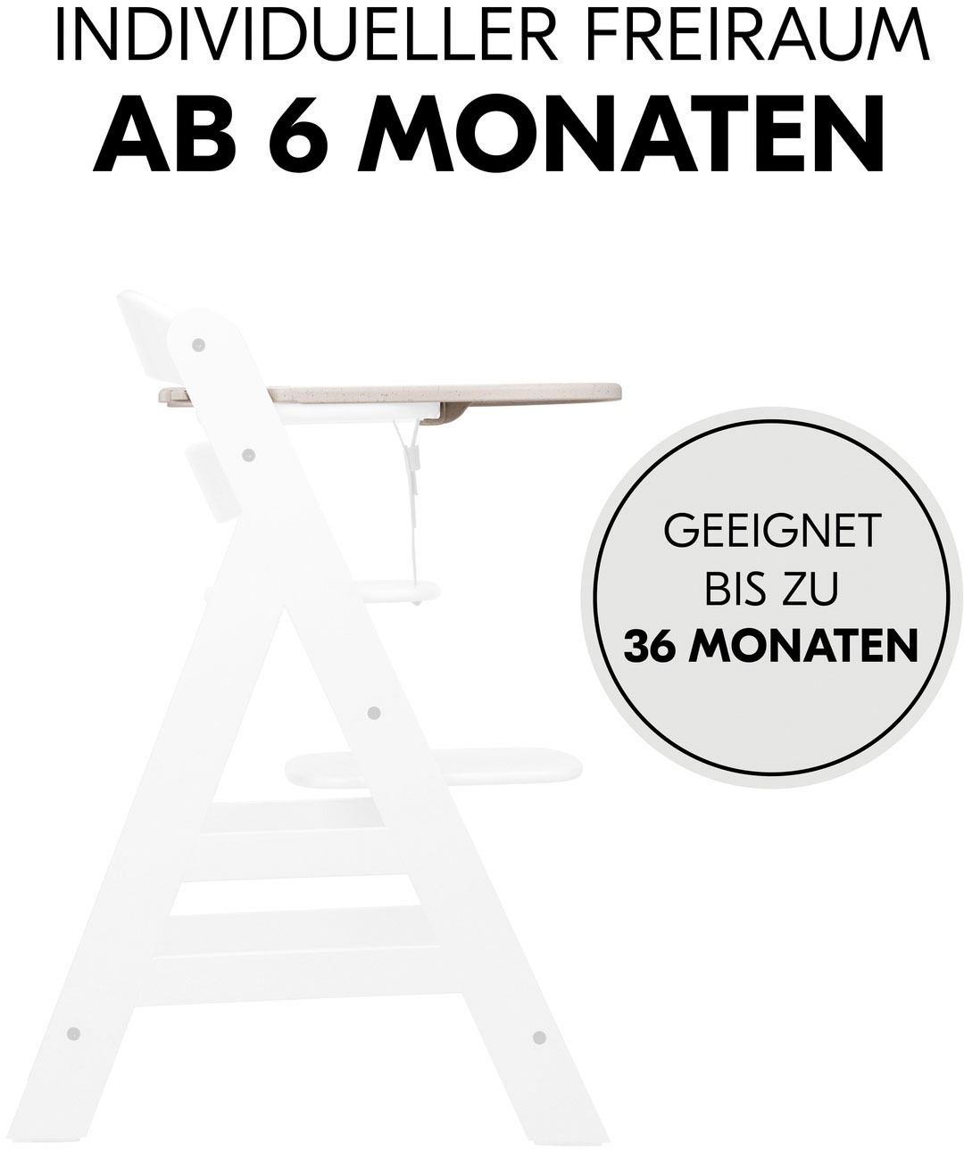 Hauck Hochstuhltablett »Alpha Click Tray, Speckle Beige« aus recyceltem Material