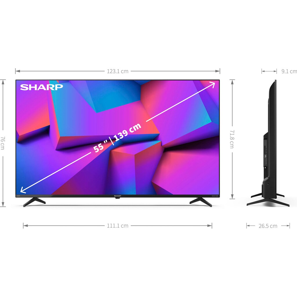 Sharp LED-Fernseher »4T-C55FKx«, 139 cm/55 Zoll, 4K Ultra HD, Smart-TV