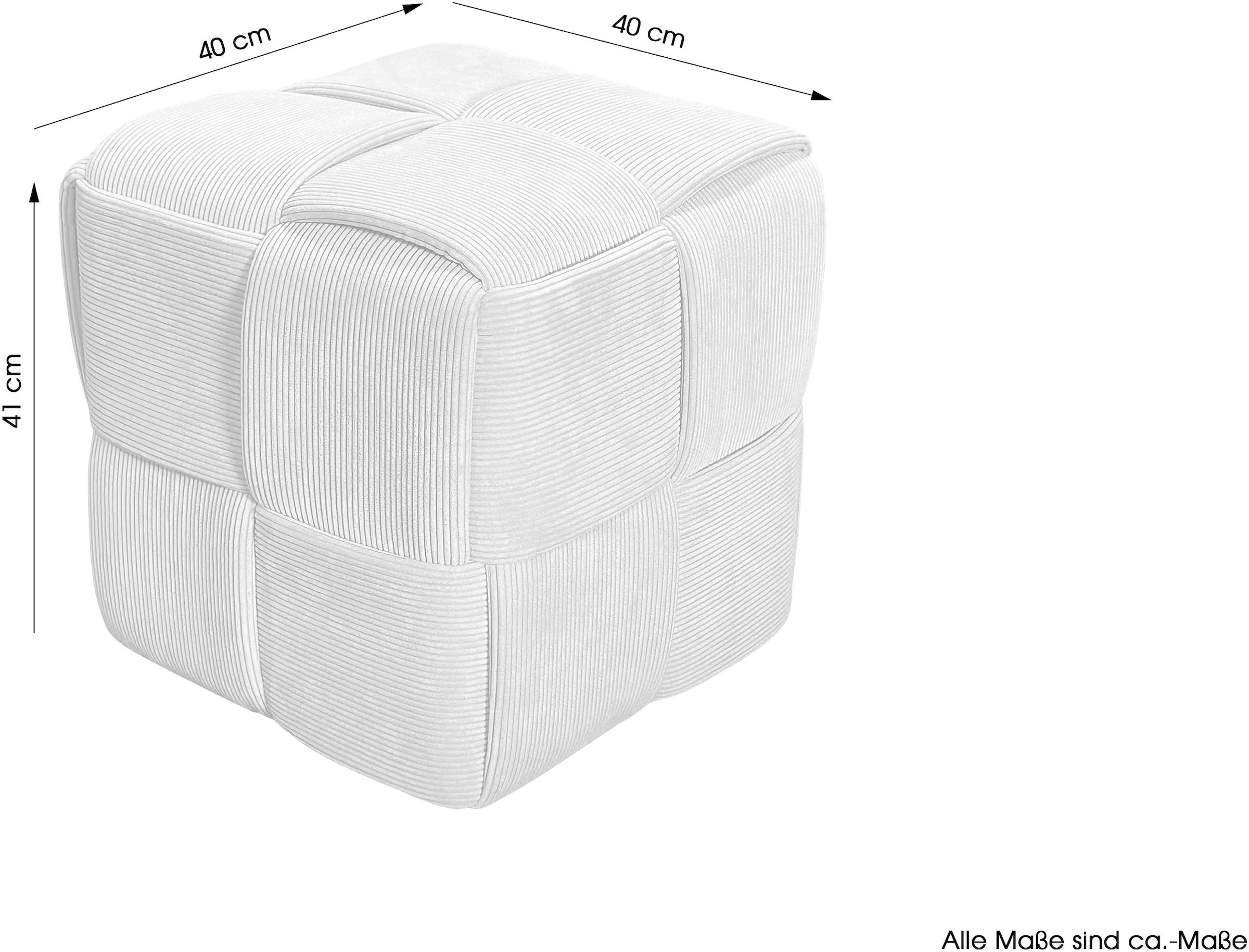 byLIVING Pouf »URBAN« Bezug Cord in verschiedenen Farben, Schaumstoff
