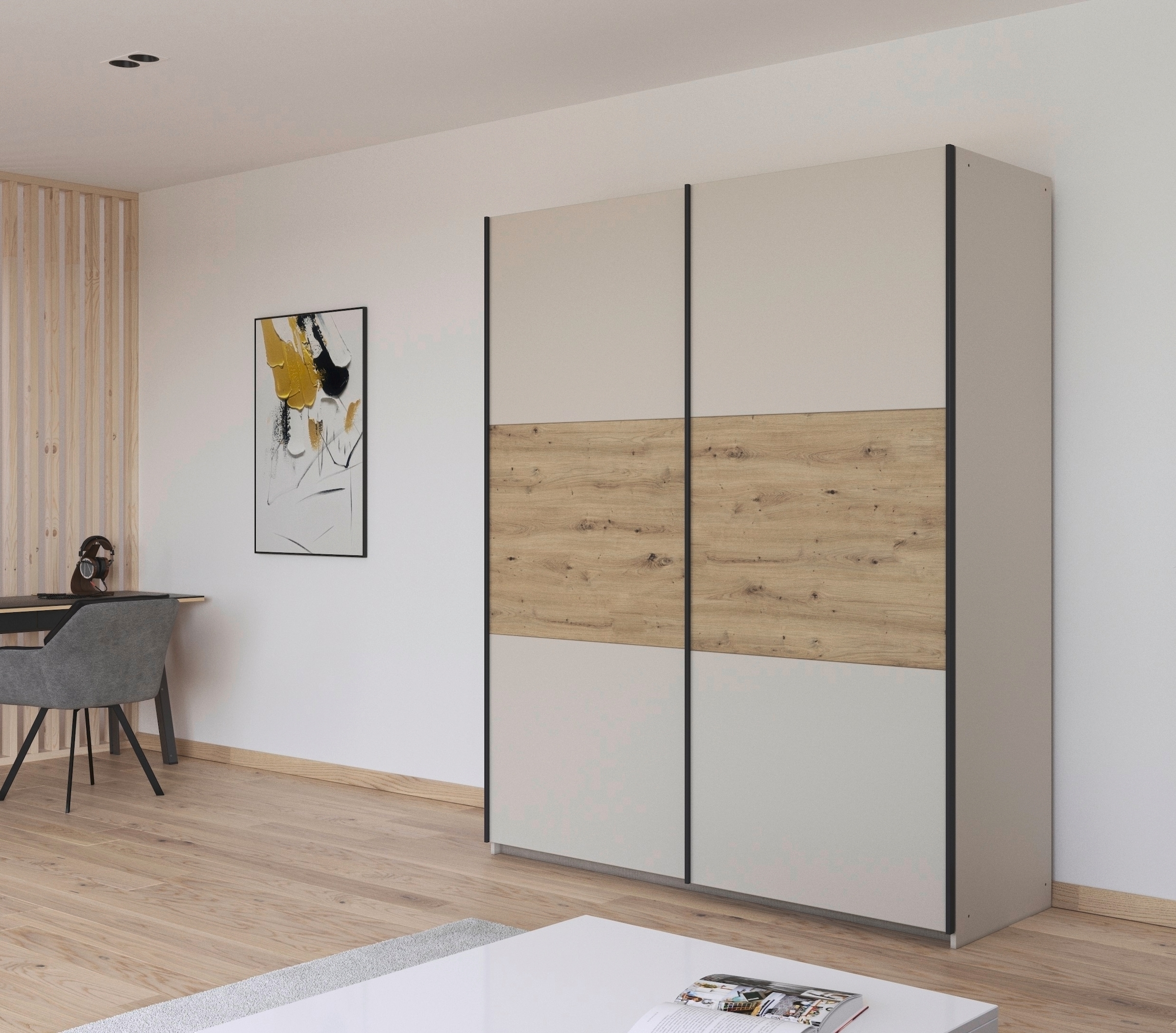 rauch Schwebetürenschrank »Kleiderschrank Schrank Garderobe Garderobenschrank Wäscheschrank NEO« in 3 verschiedenen Ausstattungen BASIC/CLASSIC/PREMIUM,  mit großzügigem Stauraum und vielfältigen Farbkombinationen