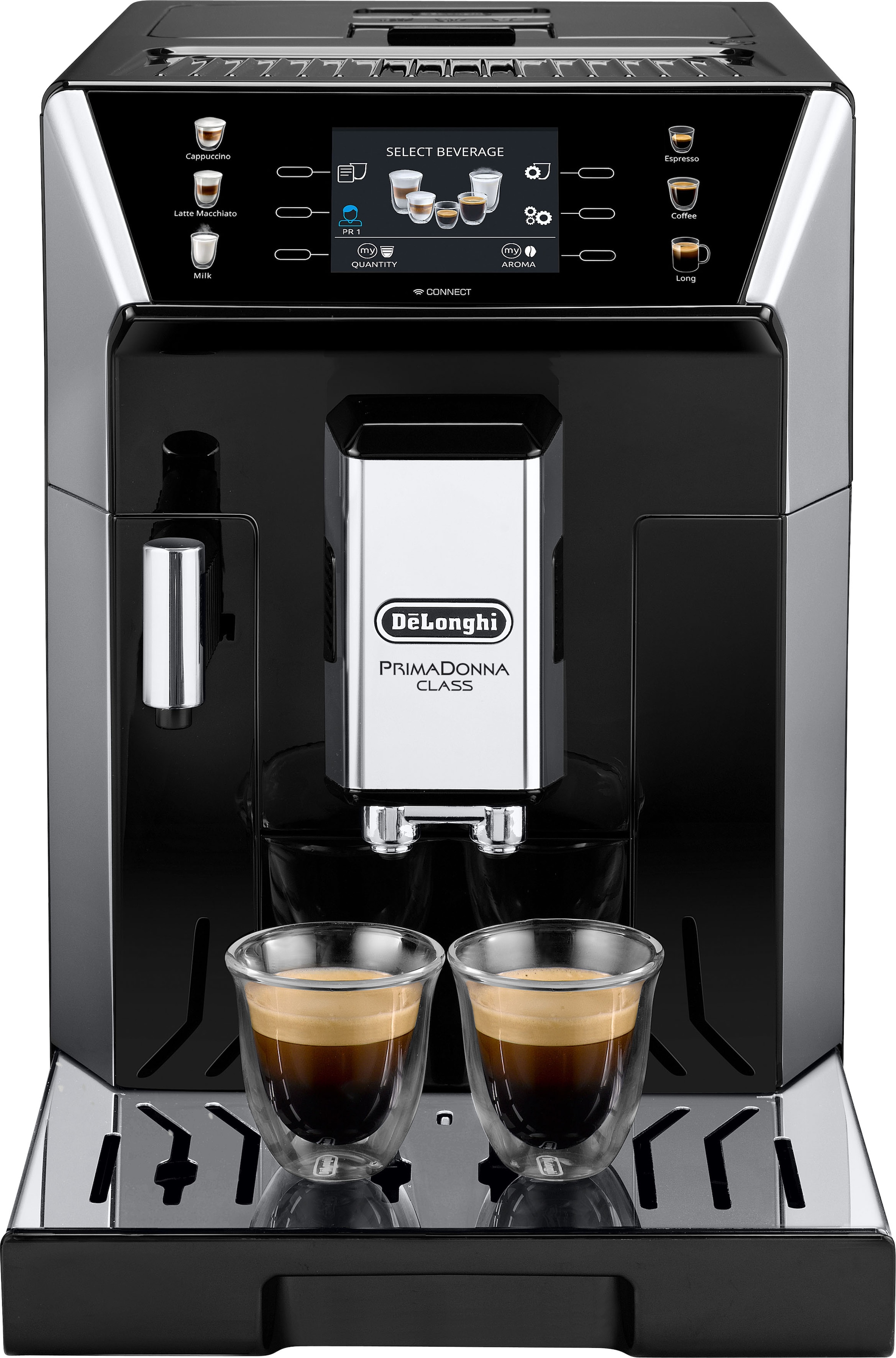De'Longhi Kaffeevollautomat »PrimaDonna Class ECAM550.65.SB - Perfekter Milchschaum + Gratis Kaffee«, 5 Kaffeestärken, Mein Kaffee" Funktion, 3,5'' Farbdisplay