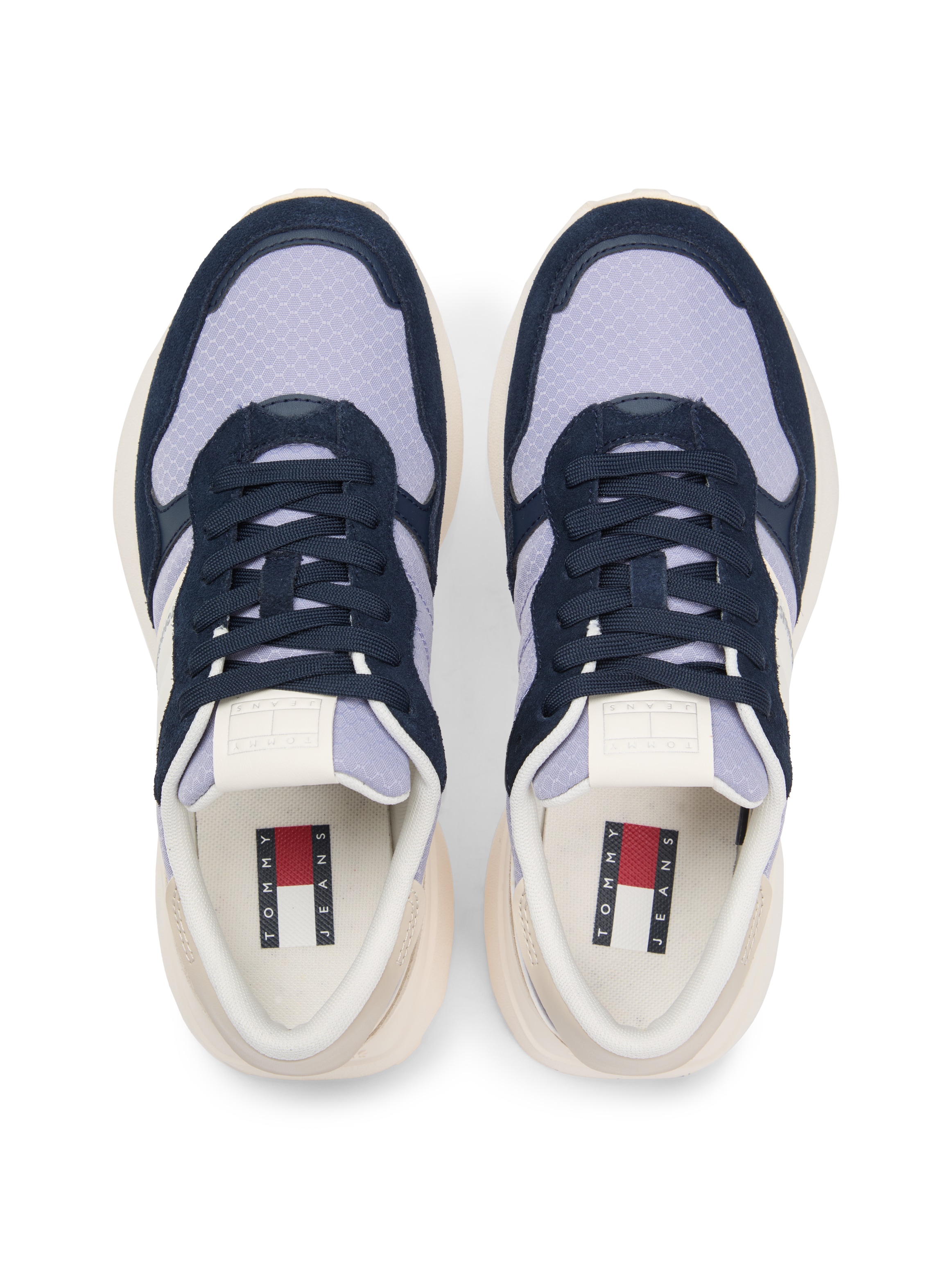 Tommy Jeans Keilsneaker »TJW CLEATED RUNNER SUEDE MIX«  , Freizeitschuh, Halbschuh, Schnürschuh mit Logoschriftzügen