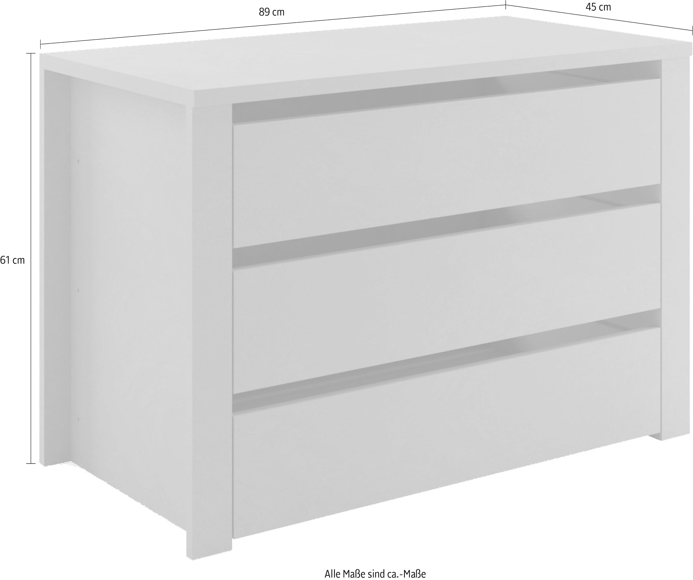 Home affaire Schubkasteneinsatz »Jupiter – Steingrau, Schubladeneinsatz, 3 Schubkästen, B 89 cm« Ideale Stauraumlösung für 2-/4-/6-türige Drehtürenschränke Jupiter