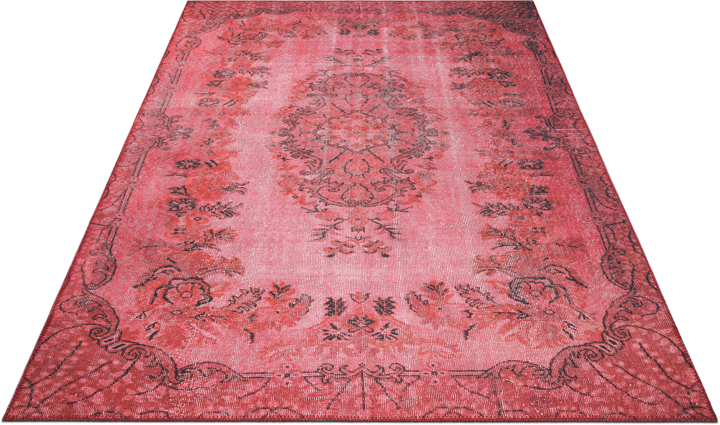 Home affaire Teppich »Basima«, rechteckig, 6 mm Höhe, Orient Optik, Vintage Design, Rutschhemmende Rückenbeschichtung