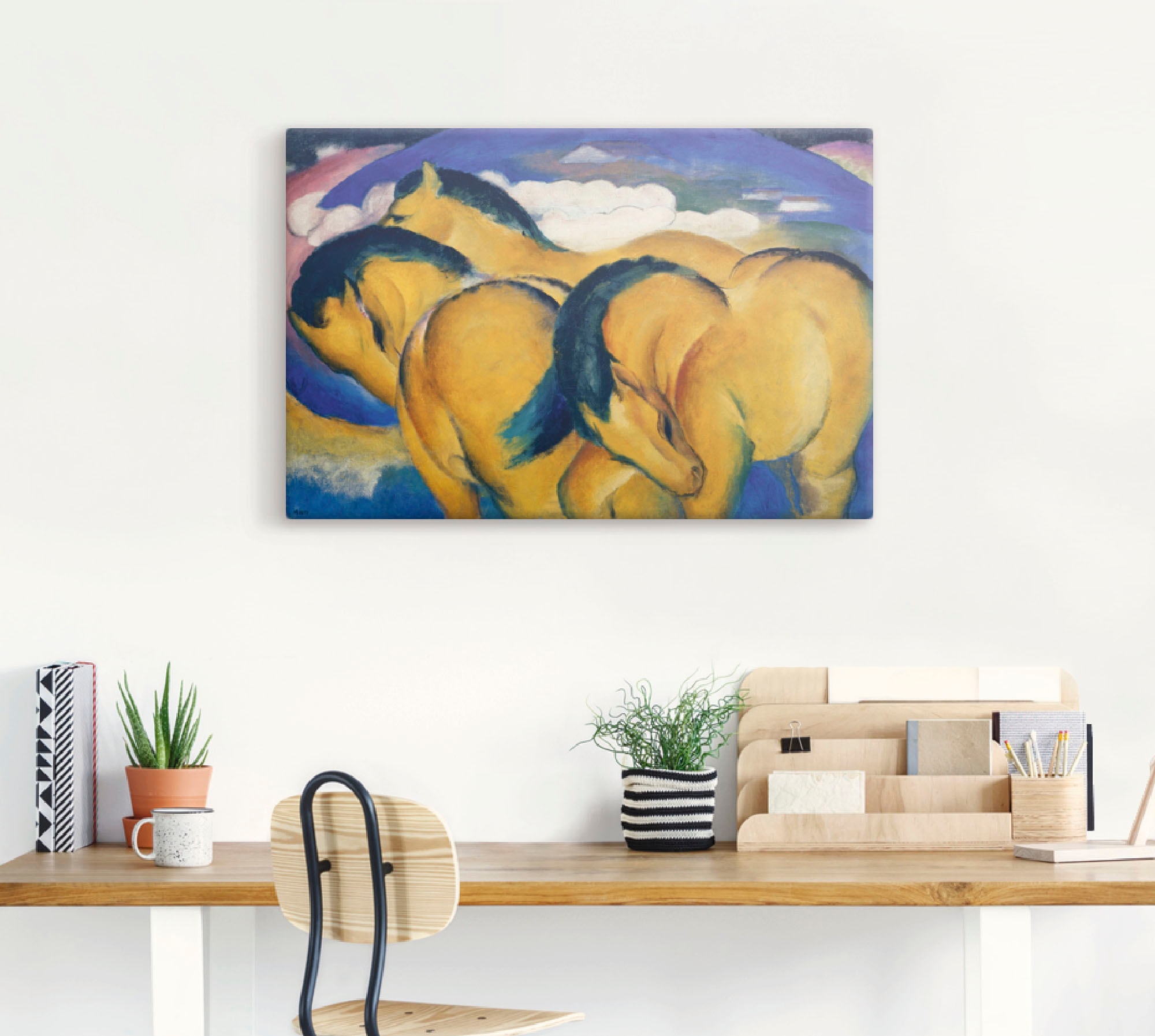 Artland Wandbild »Die kleinen gelben Pferde. 1912« Haustiere 1 Stk. tlg. als Alubild, Leinwandbild in verschied. Größen