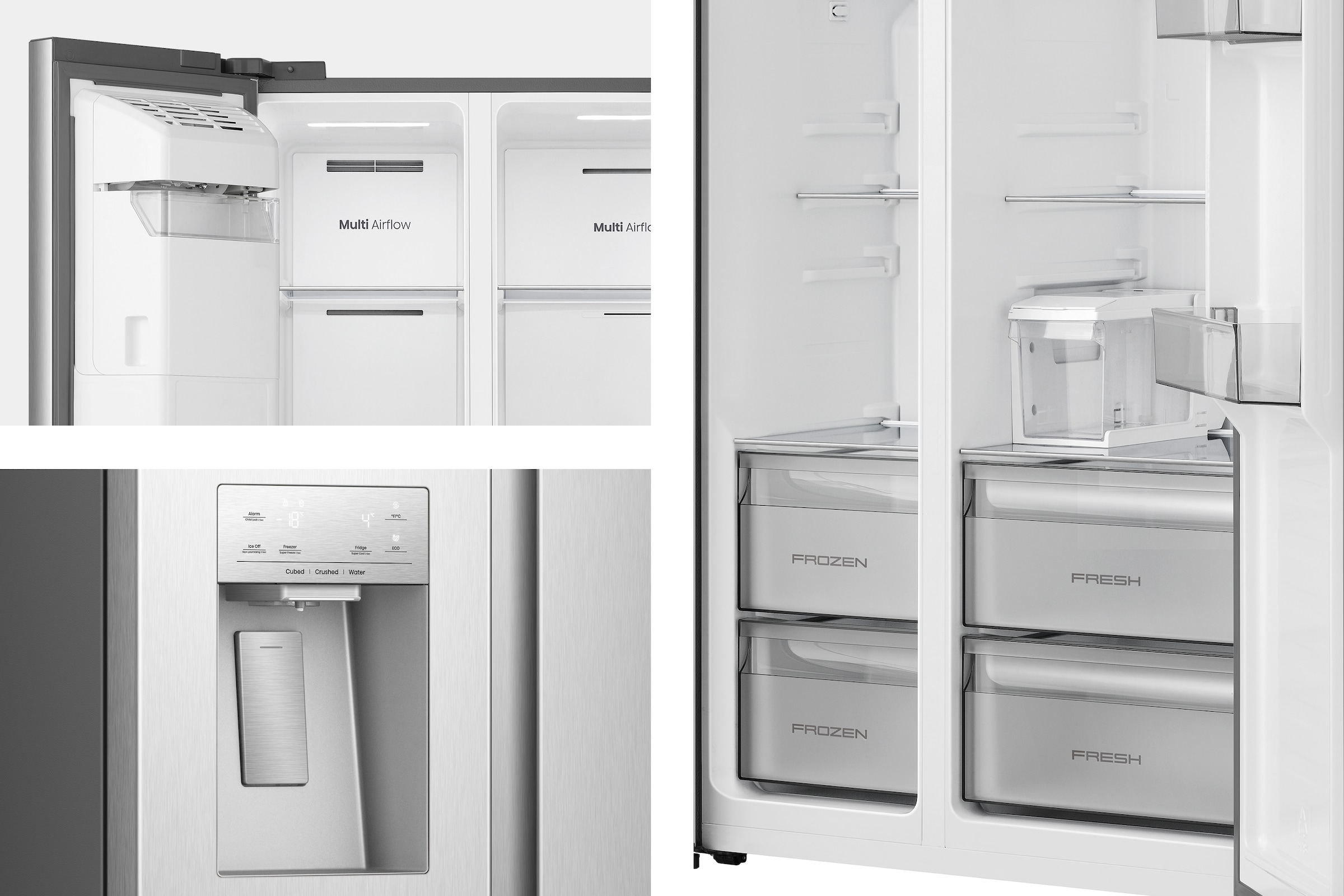 Hisense Side-by-Side »RS5P528STIE« 178,6 cm hoch 91,1 cm breit Wasser-& Eisspender