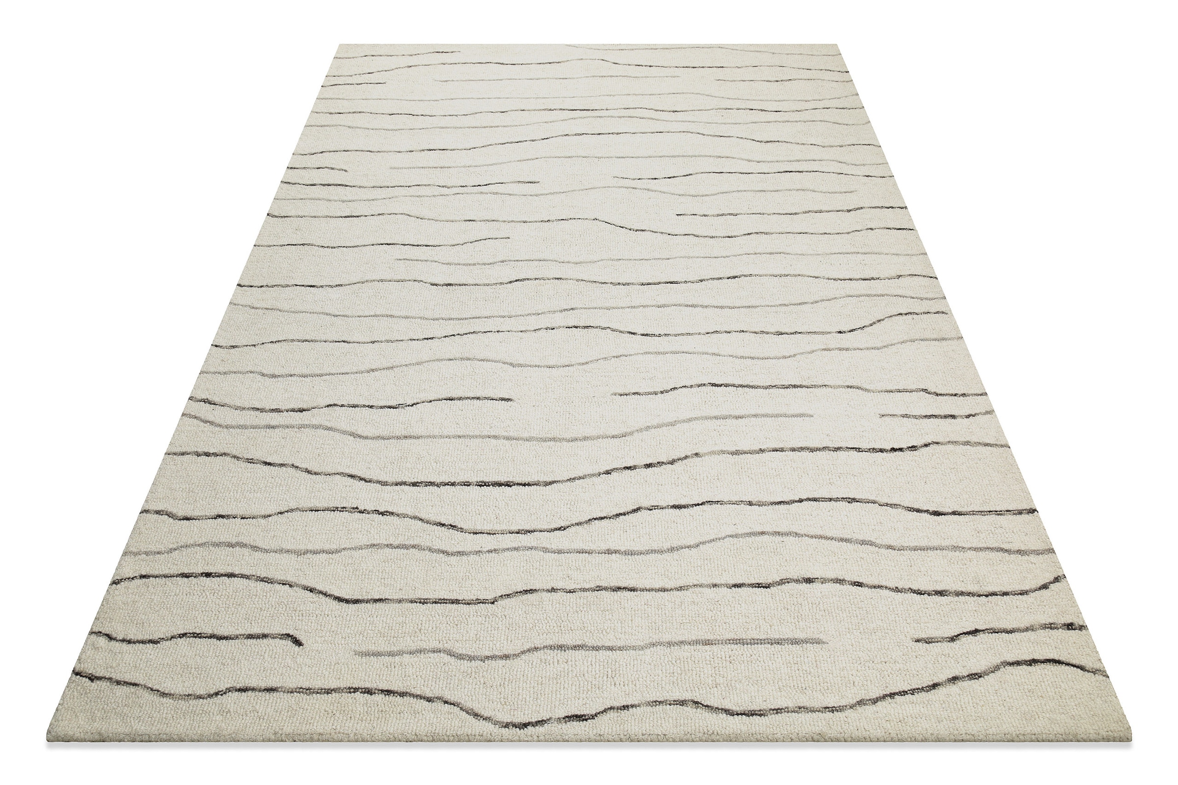 Wecon home Wollteppich »Hamptons ELEVEN«, rechteckig, 10 mm Höhe, Läufer, Schurwolle, Kurzflor, Wohnzimmer, Schlafzimmer, Wellen