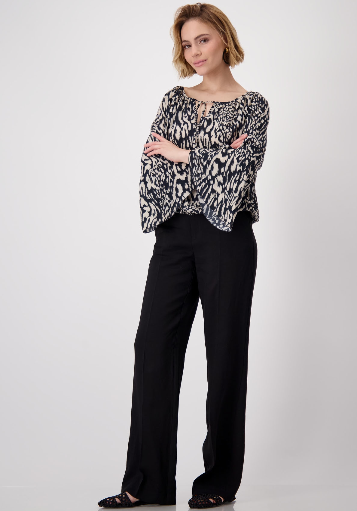 Monari Schlupfbluse, mit Animalprint