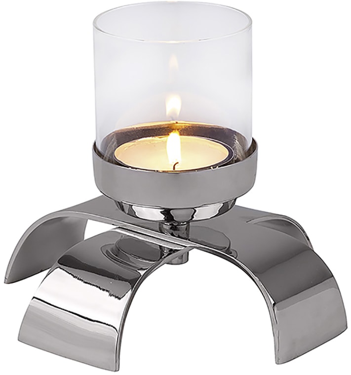 Kerzenleuchter aus Fink Glaseinsatz, Maxiteelichter, auf Metall Raten 25 für mit »AARON«, Höhe Handarbeit, cm kaufen