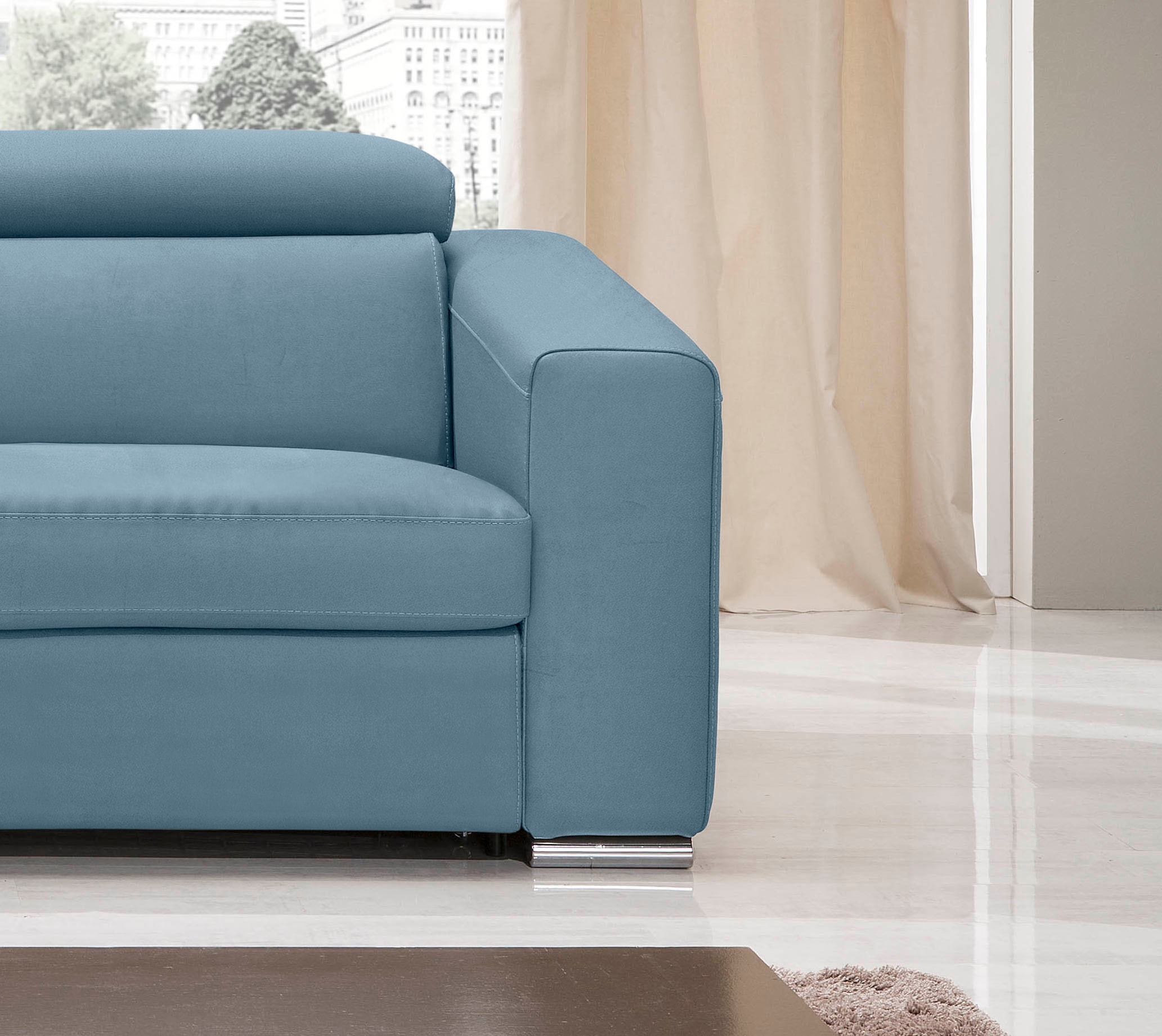 Egoitaliano 2,5-Sitzer »Cabiria, Design und super Sitzkomfort« inkl. manuell verstellbarer Kopfstützen, mit Metallfüßen