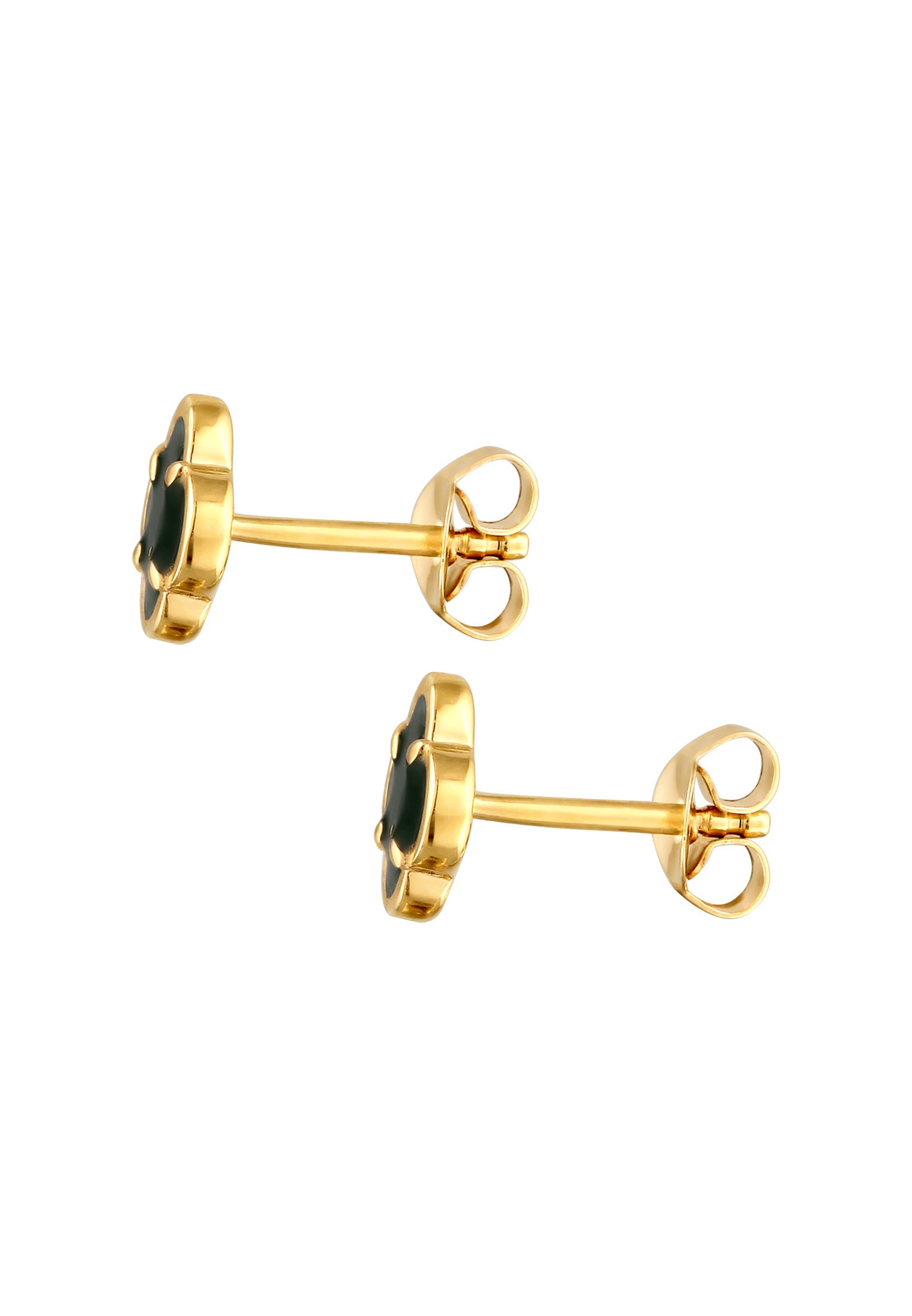 Elli Paar Ohrstecker »Ohrringe Ohrstecker Kleeblatt Emaille 925 Sterling Silber vergoldet«
