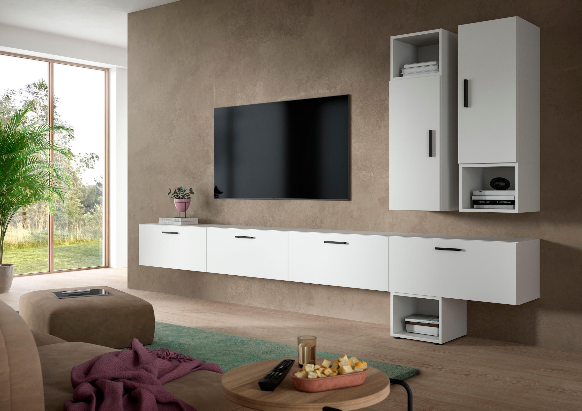 Home affaire Schrank-Set »ENESTE, 9-teilig, in verschiedenen Farben, individuell kombinierbar« verschiedenste Kombinationmöglichkeiten, stehend oder hängend, 3 Stk. tlg.