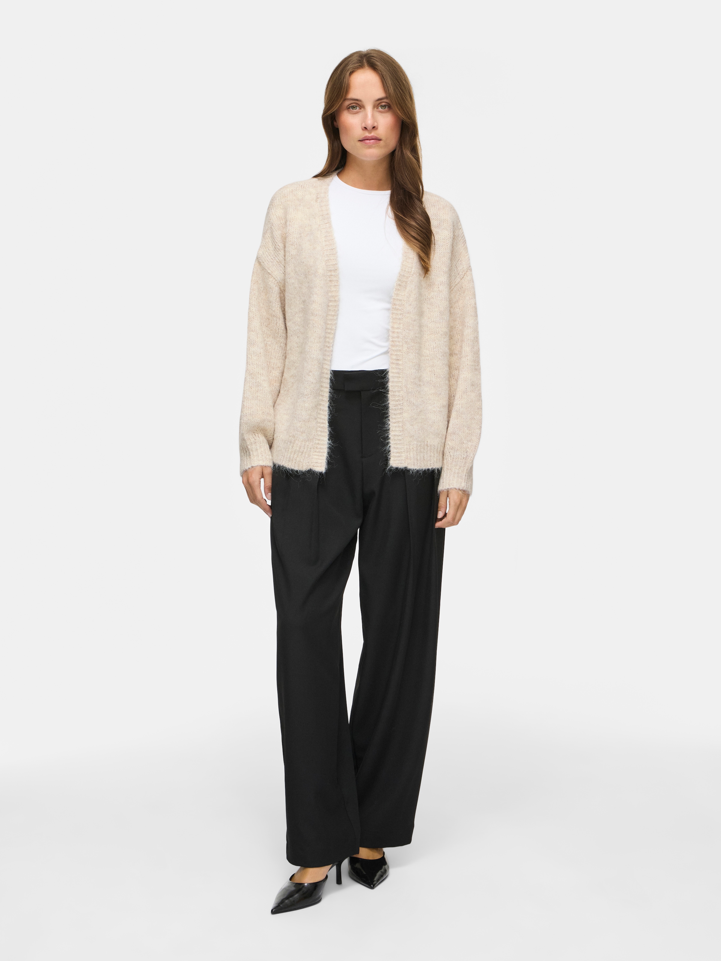 Vila Strickjacke »VILAMPE OPEN L/S KNIT CARDIGAN-NOOS« Materialmix, normal geschnitten