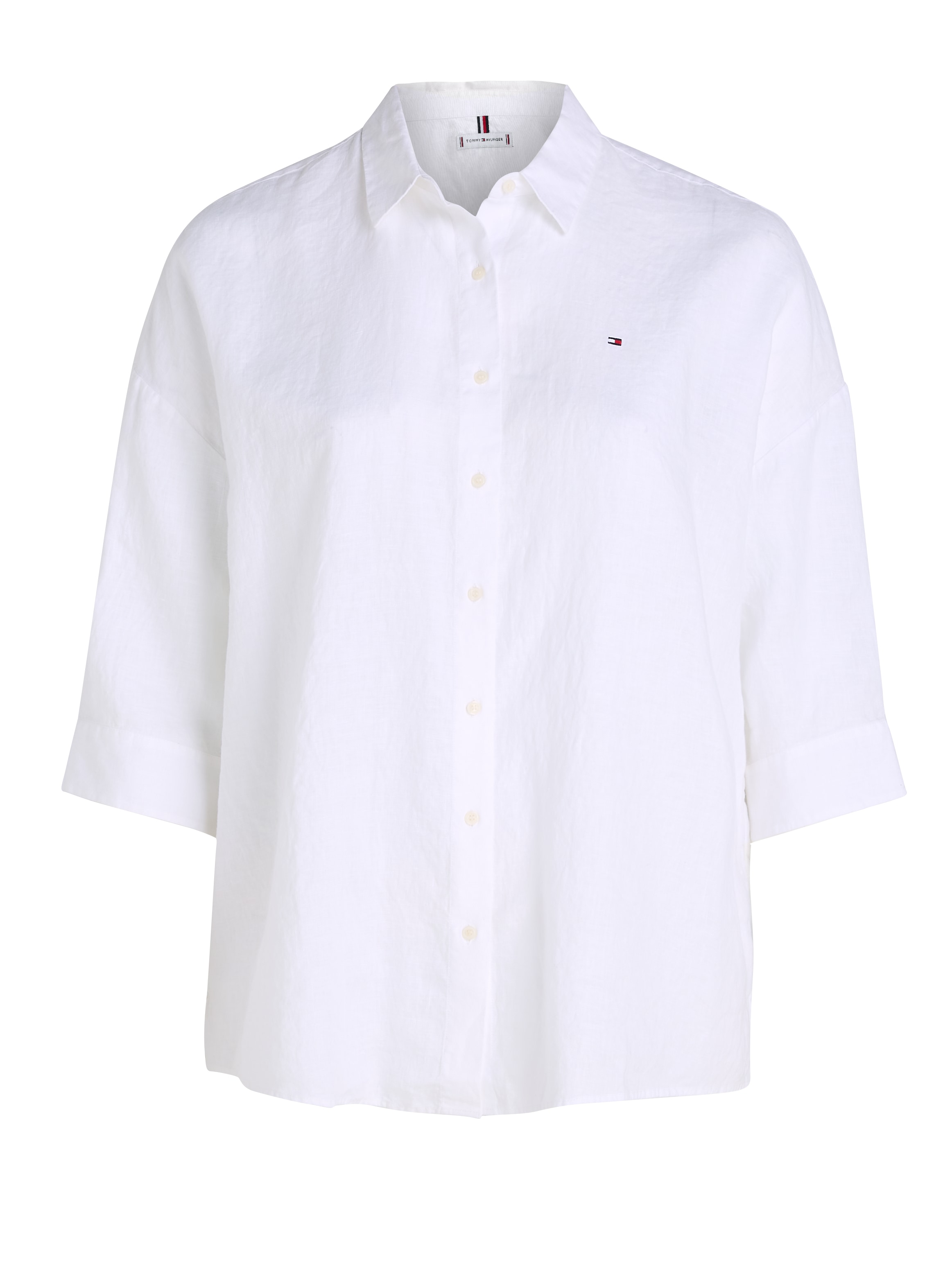 Tommy Hilfiger Curve Hemdbluse »CRV ESS LINEN EASY SHIRT«, in Großen Größen, Leinenqualität