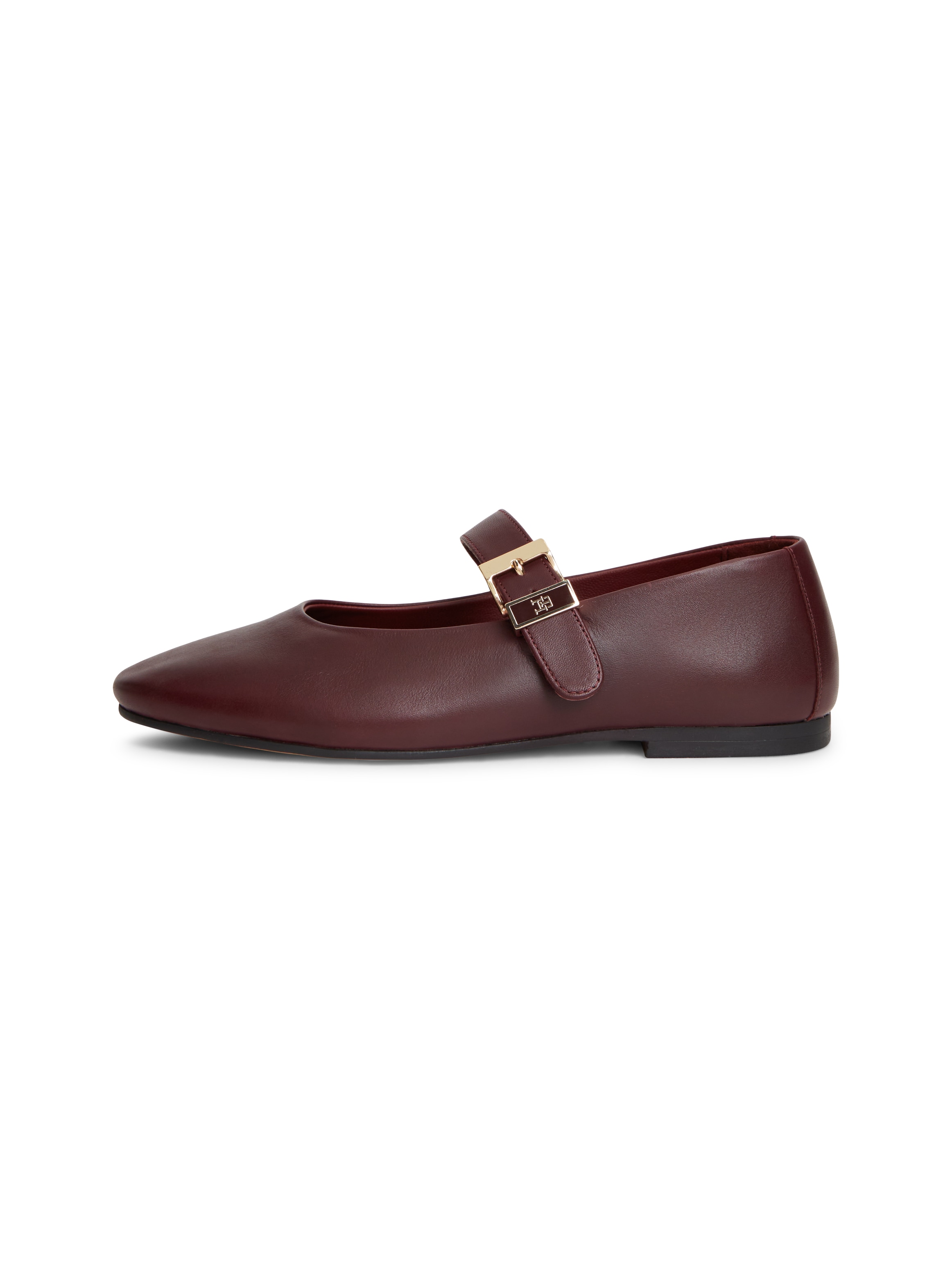 Tommy Hilfiger Riemchenballerina »TH BUCKLE LEATHER BALLERINA«  Businessschuh, mit verstellbarer Schnalle über den Rist, schmale Form.