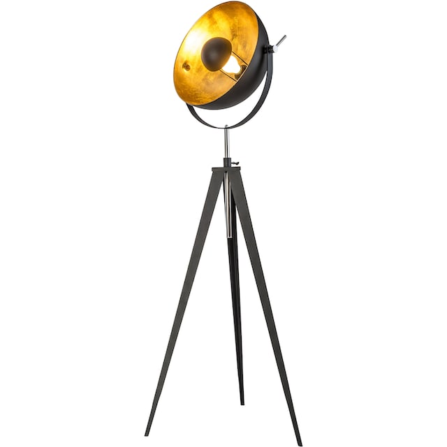 Leonique Stehlampe »Elenoire«, 1 flammig-flammig, Stehleuchte, Höhe  verstellbar, schwarz / goldfarben online kaufen | mit 3 Jahren XXL Garantie