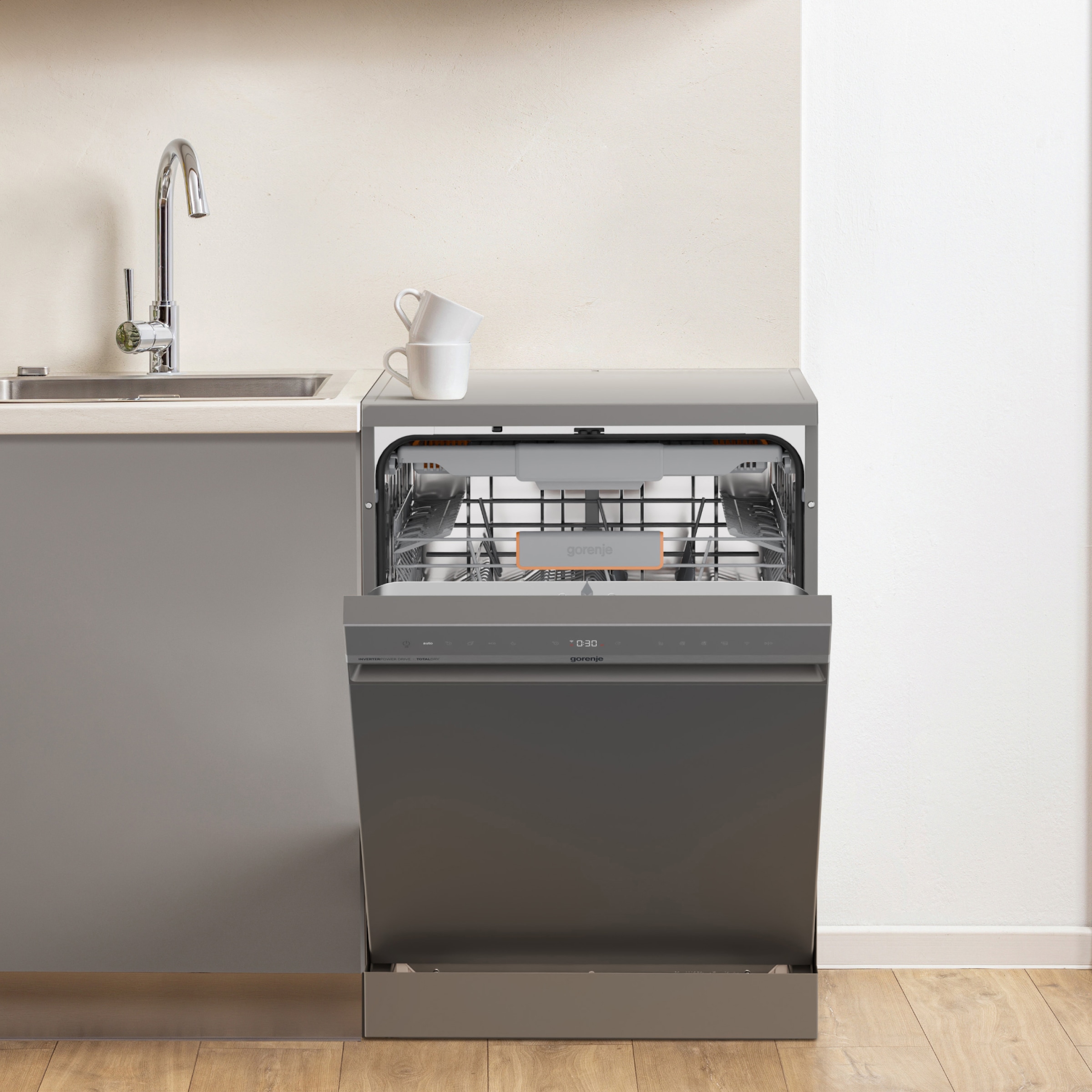 GORENJE Standgeschirrspüler »GS673A96X« 9,4 l 16 Maßgedecke TotalDry - automatische Türöffnung