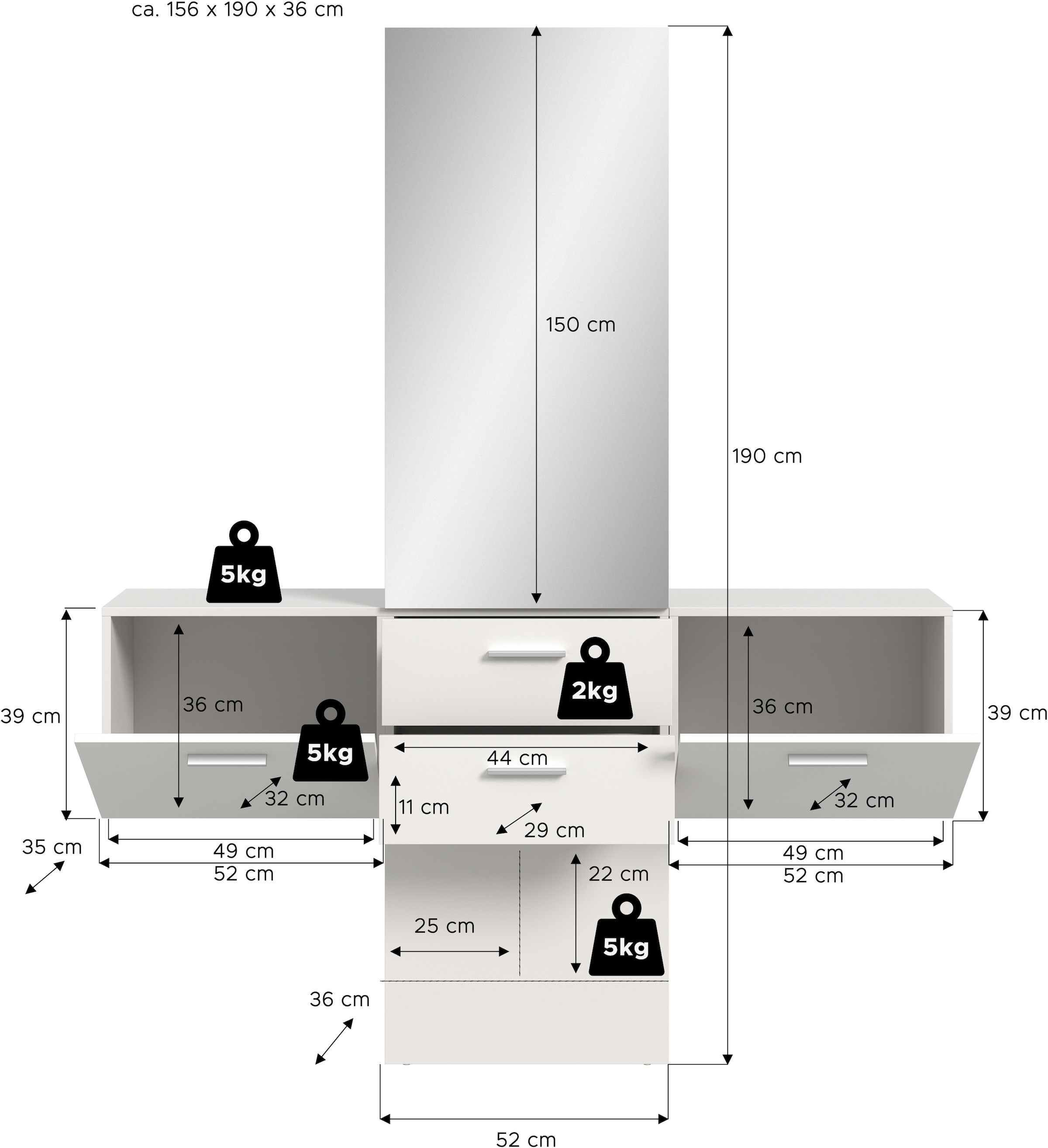 Home affaire Garderoben-Set Set, 3 Stk. tlg.
