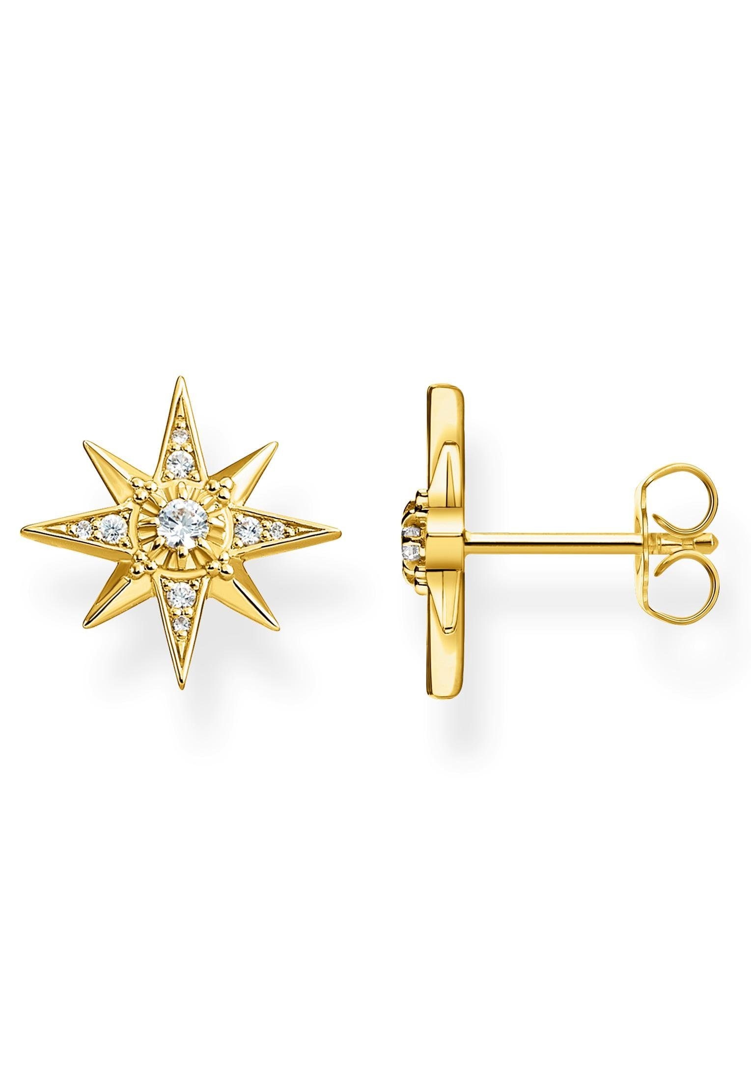 THOMAS SABO Gold Plated Magic Stars Cubic Zirconia Stud Earrings H2081-414-14
