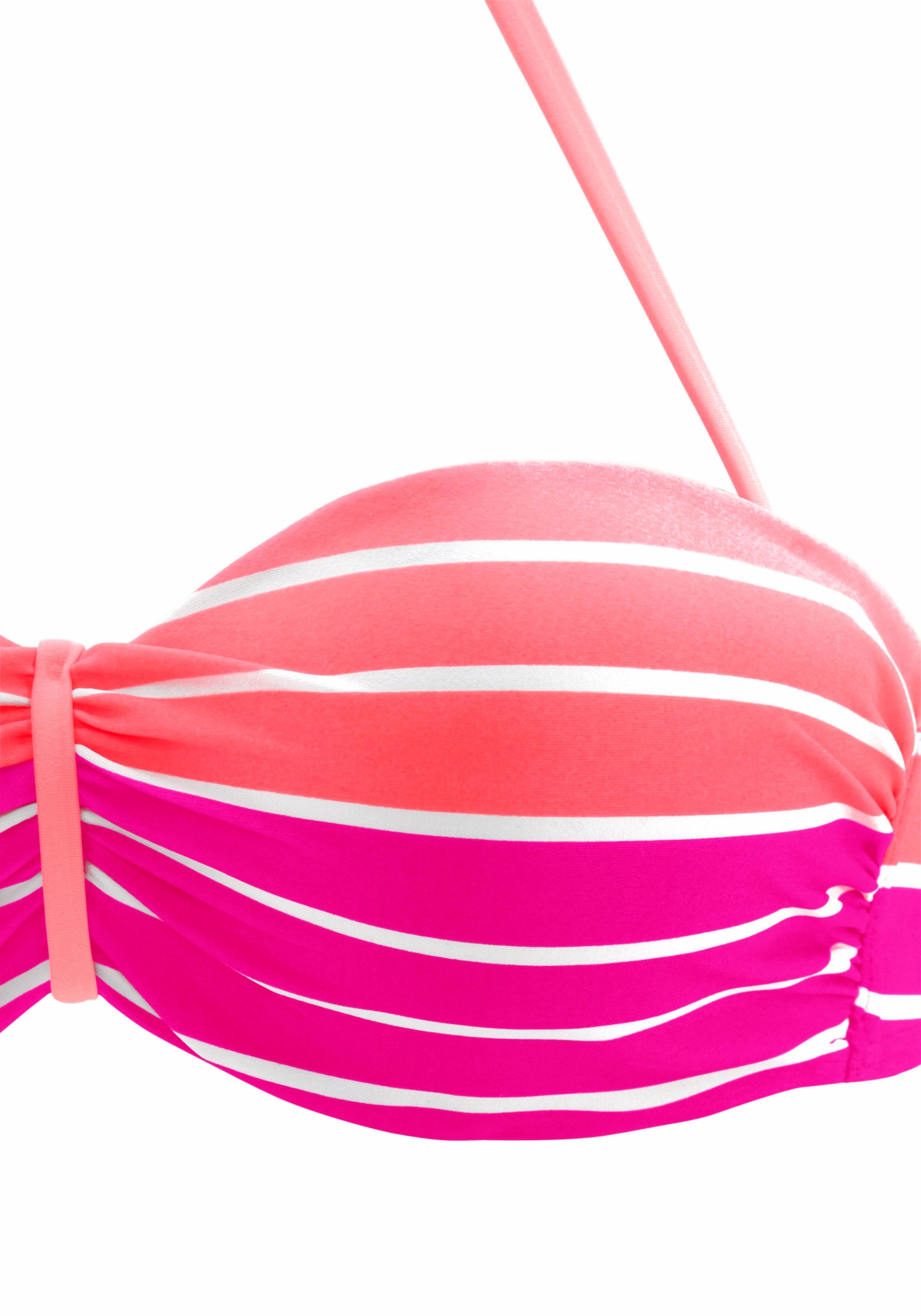 Venice Beach Bügel-Bandeau-Bikini, im bei Streifen-Look trendigen