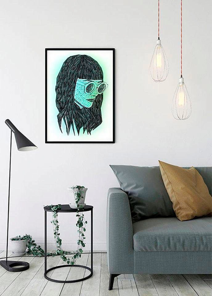 Komar Bild »Grid Green«, Porträts, (1 St.), Wandbild zur Dekoration - ohne Rahmen