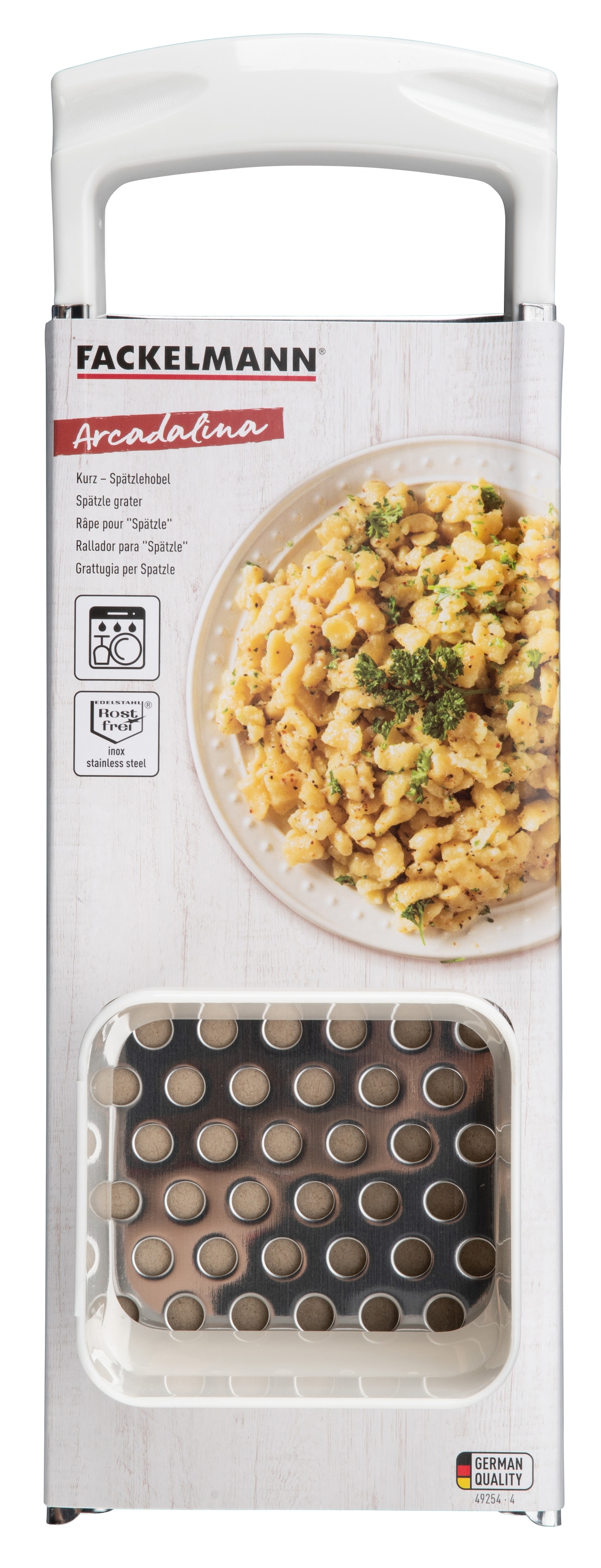 FACKELMANN Spätzlehobel »Arcadalina« Edelstahl, Hobel für kurze Spätzle, spülmaschinengeeignet