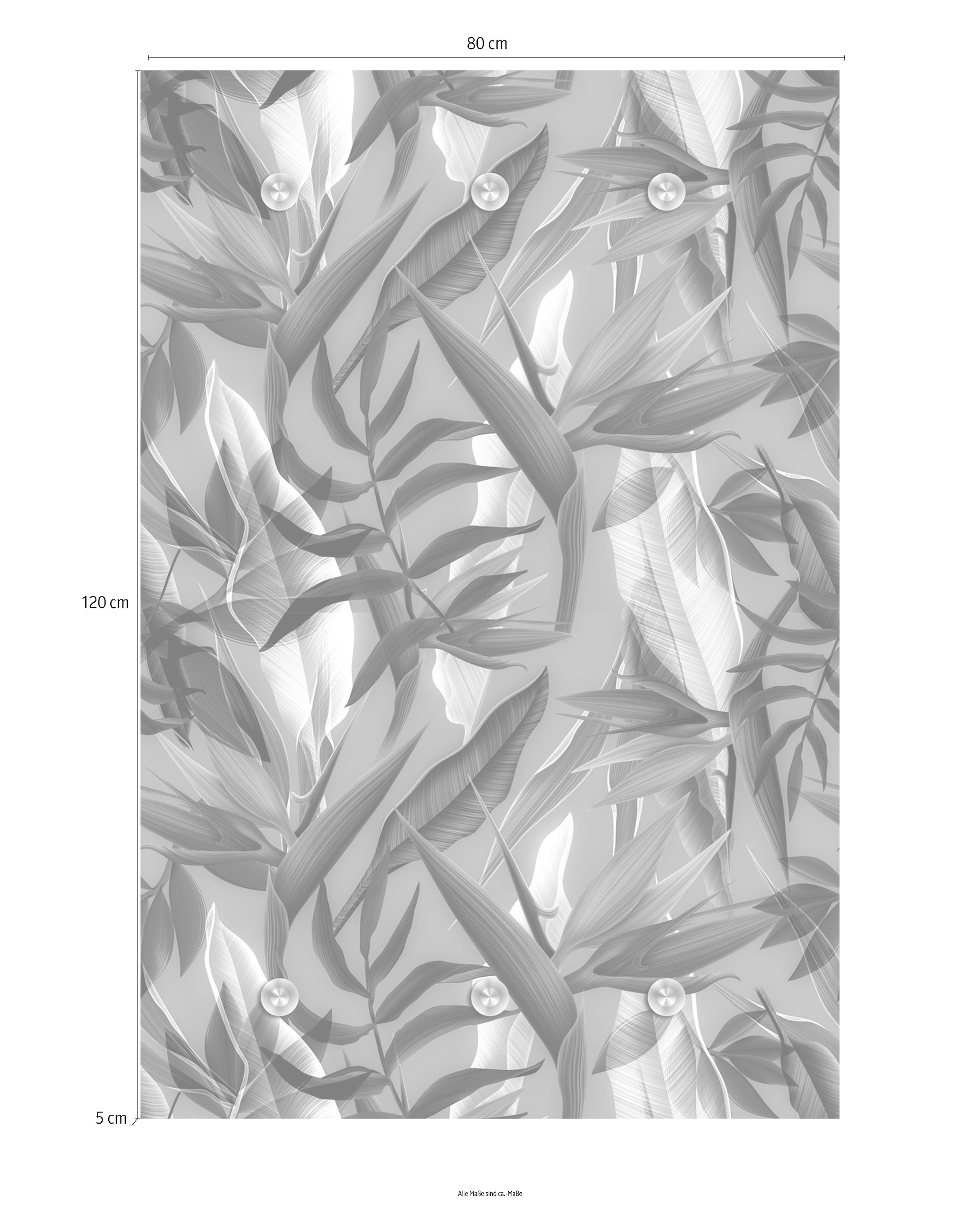 queence Garderobenleiste »Pflanzen«, mit 6 Haken, 80 x 120 cm