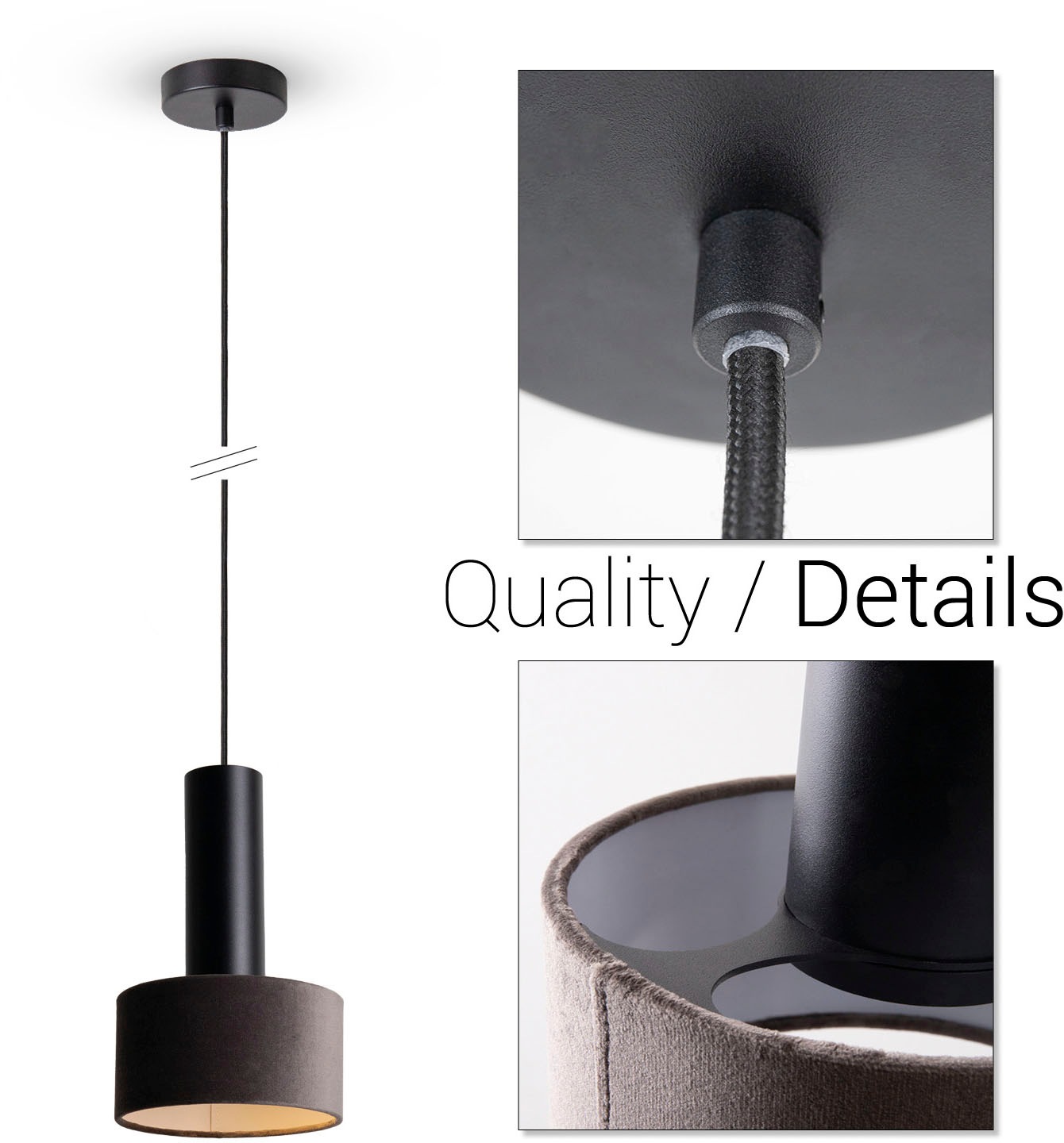 Paco Home Pendelleuchte »VELUTA« GU10 Wohnzimmer Hängeleuchte Stoffschirm Esszimmer Modern GU10