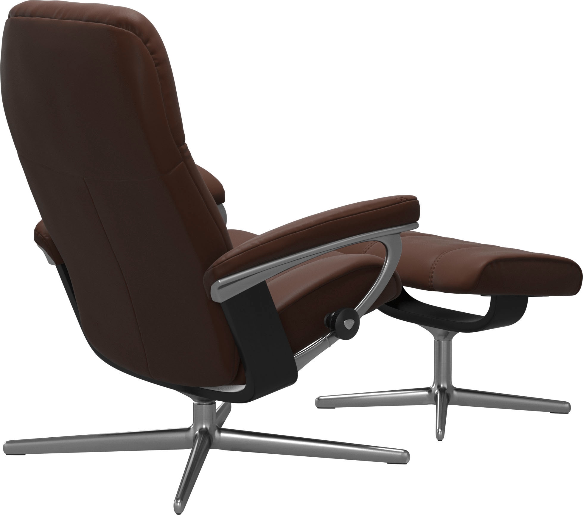 Stressless® Relaxsessel »Consul« Set, Relaxsessel mit Hocker,  mit Hocker, mit Cross Base, Größe S, M & L, Holzakzent Schwarz