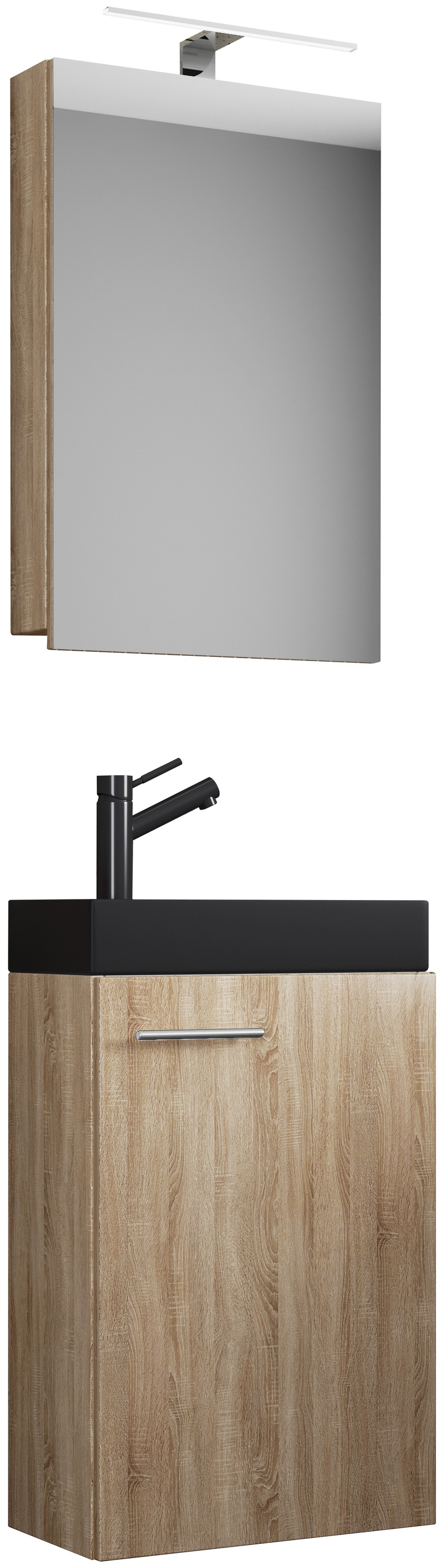 VCM Waschtisch »3tlg Waschtisch Slito SC Toilette schmal Schwarz« 3 Stk. tlg.