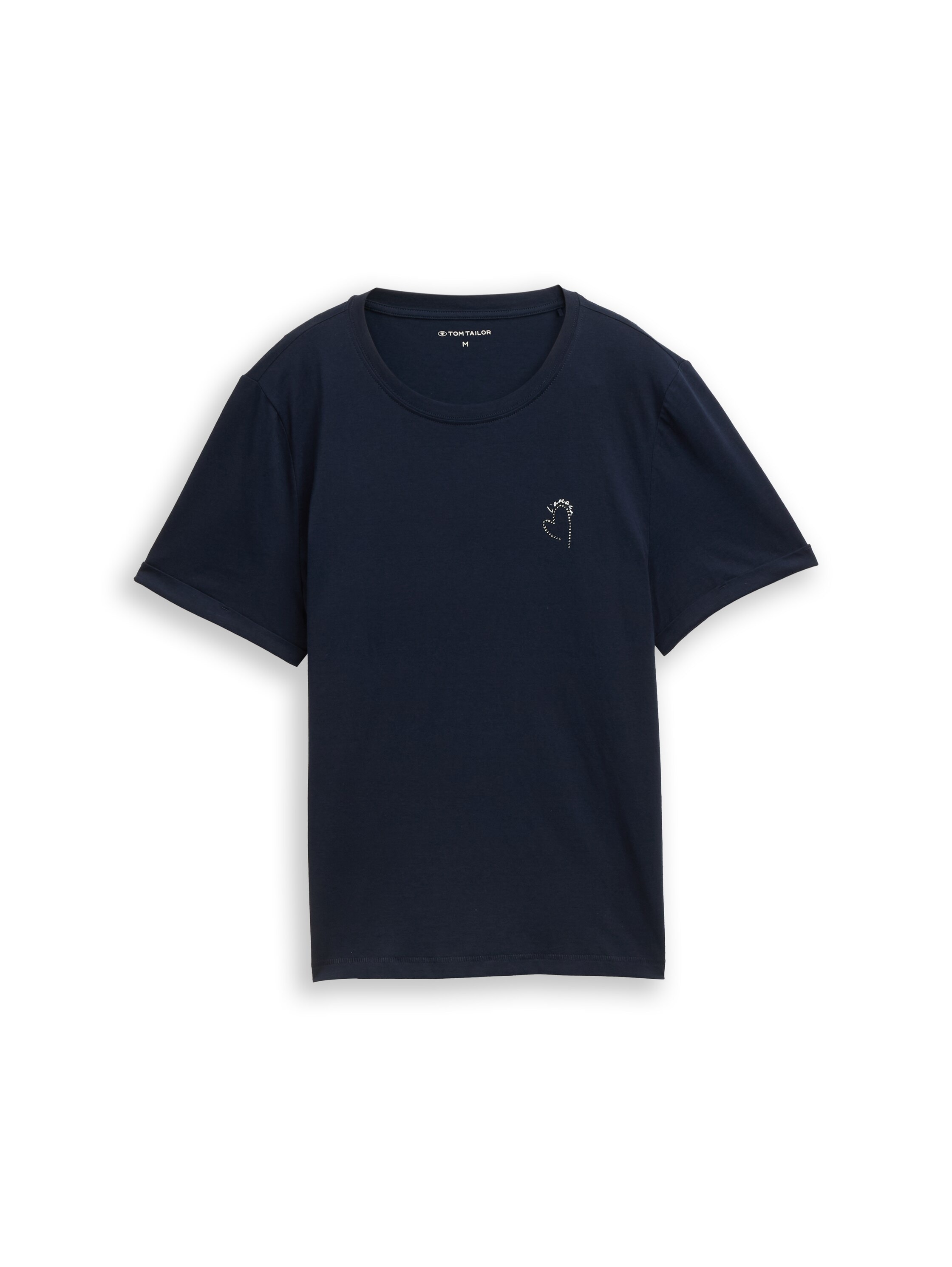TOM TAILOR Kurzarmshirt Sommershirt mit kleinem Statement-Print