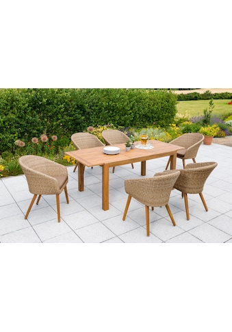 MERXX Garten-Essgruppe »Arrone«, (7 tlg.), 6 Stühle und Tisch, mit Sitzpolstern kaufen