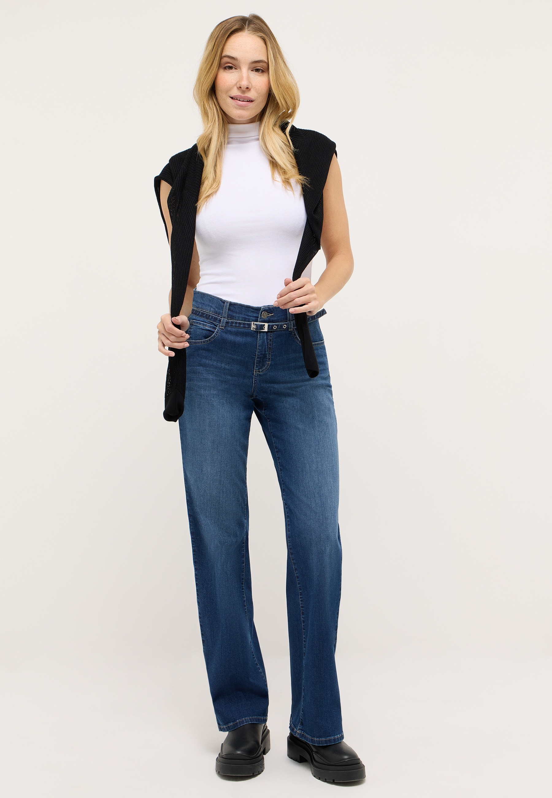 ANGELS 5-Pocket-Jeans »Liz City« mit Gürtel, Relaxed Fit
